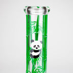 12" Panda & Bamboo Beaker Glass Bong – 7mm Thick with Ice Pinch