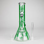 12" Panda & Bamboo Beaker Glass Bong – 7mm Thick with Ice Pinch