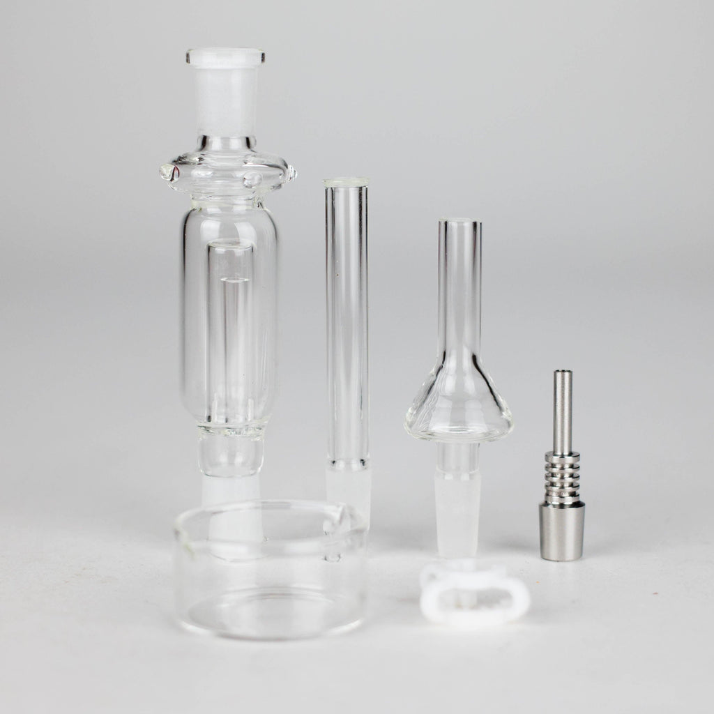 Glass Nectar Collector Kit with Titanium Tip – Complete Set in Premium Red Box