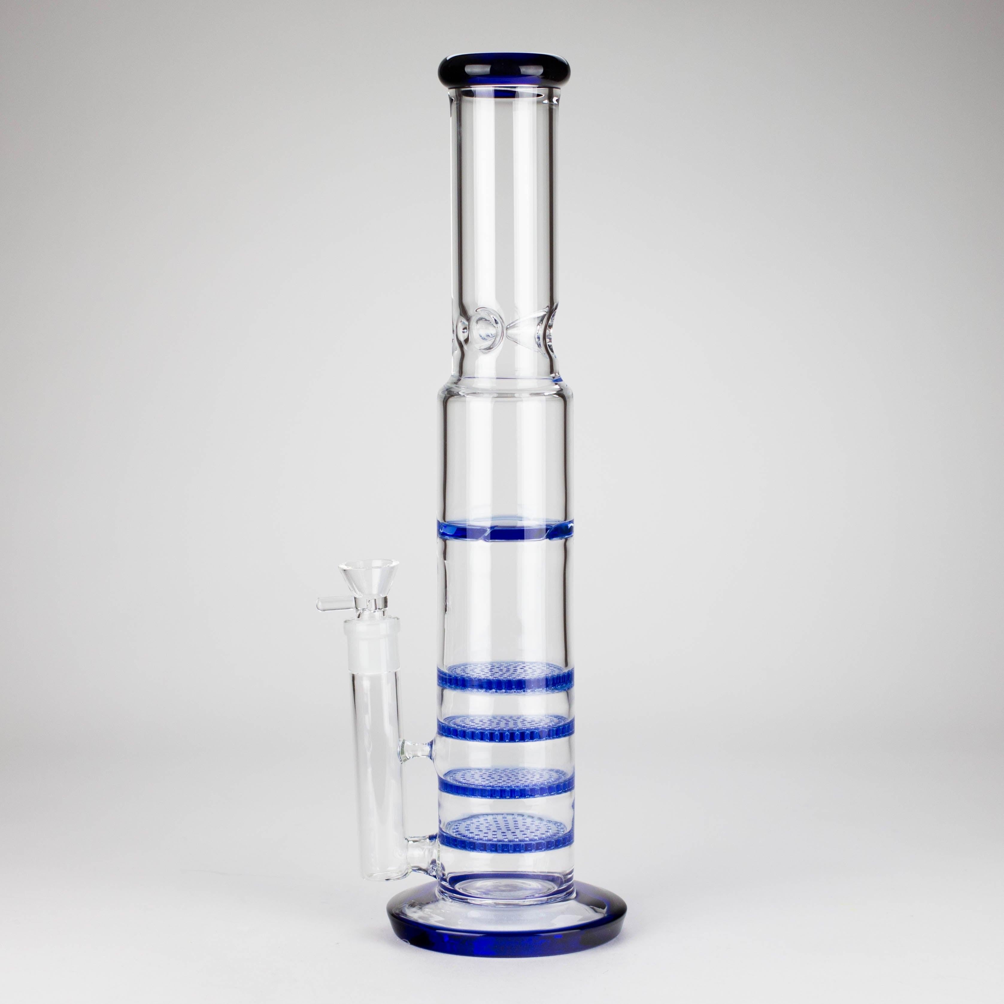 17" Blue Honeycomb Cycler Glass Bong – 4 Honeycomb Diffusers