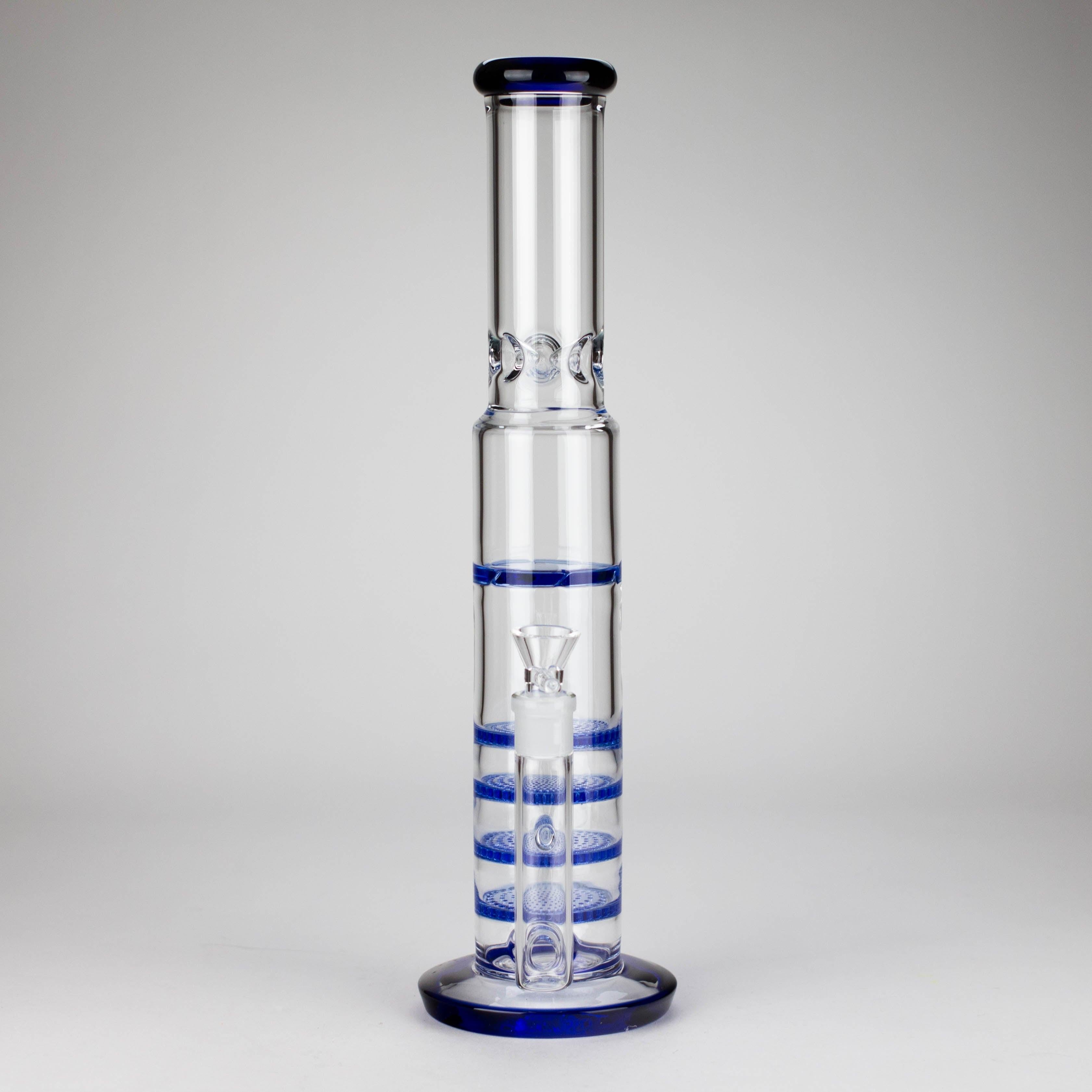17" Blue Honeycomb Cycler Glass Bong – 4 Honeycomb Diffusers