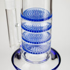 17" Blue Honeycomb Cycler Glass Bong – 4 Honeycomb Diffusers