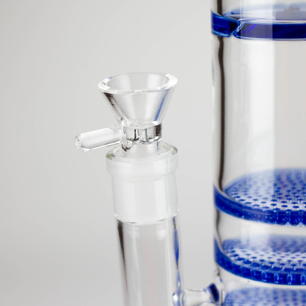 17" Blue Honeycomb Cycler Glass Bong – 4 Honeycomb Diffusers