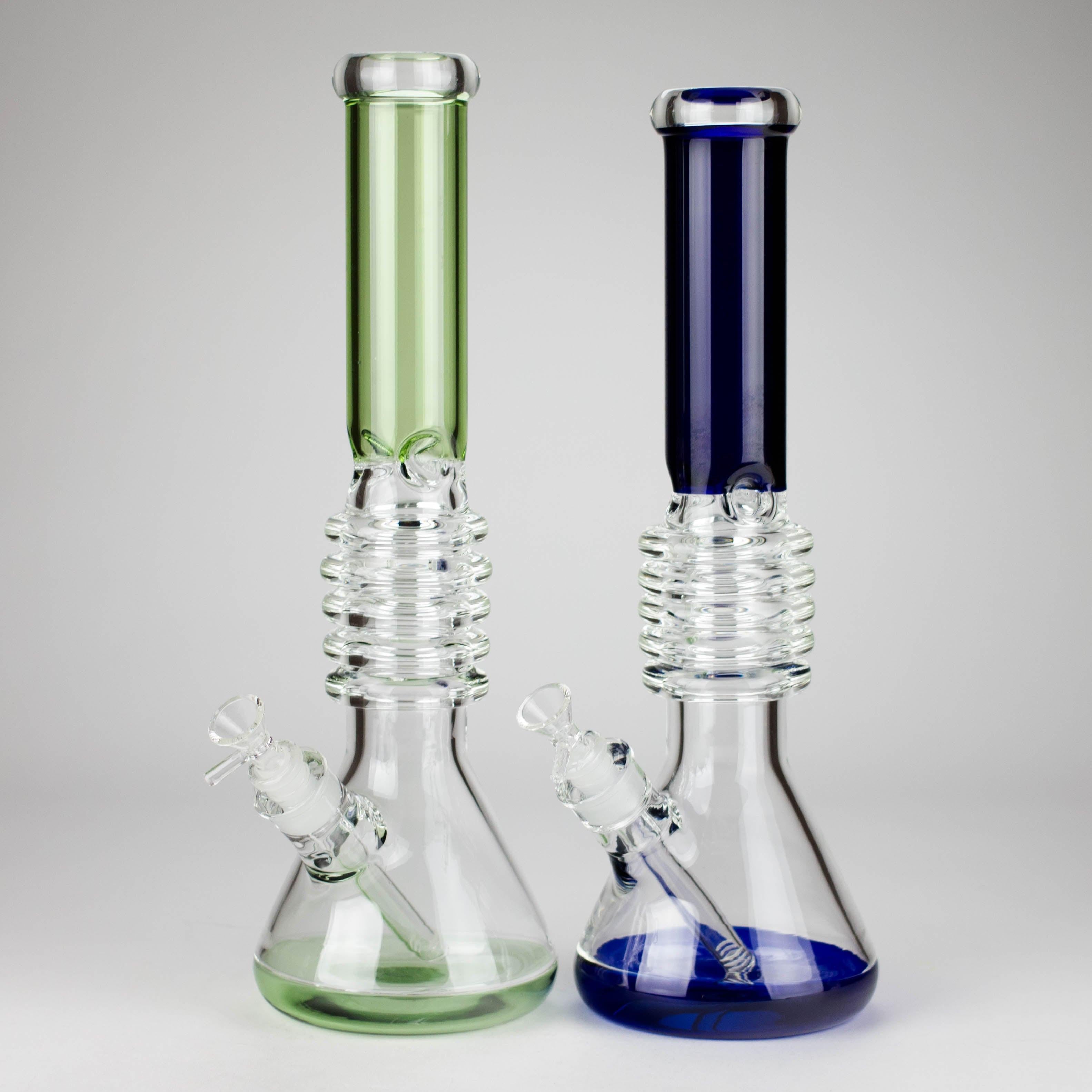 17" Ring Style Beaker Glass Bong – Spiral Neck | Ice Catcher | 14mm Bowl Joint