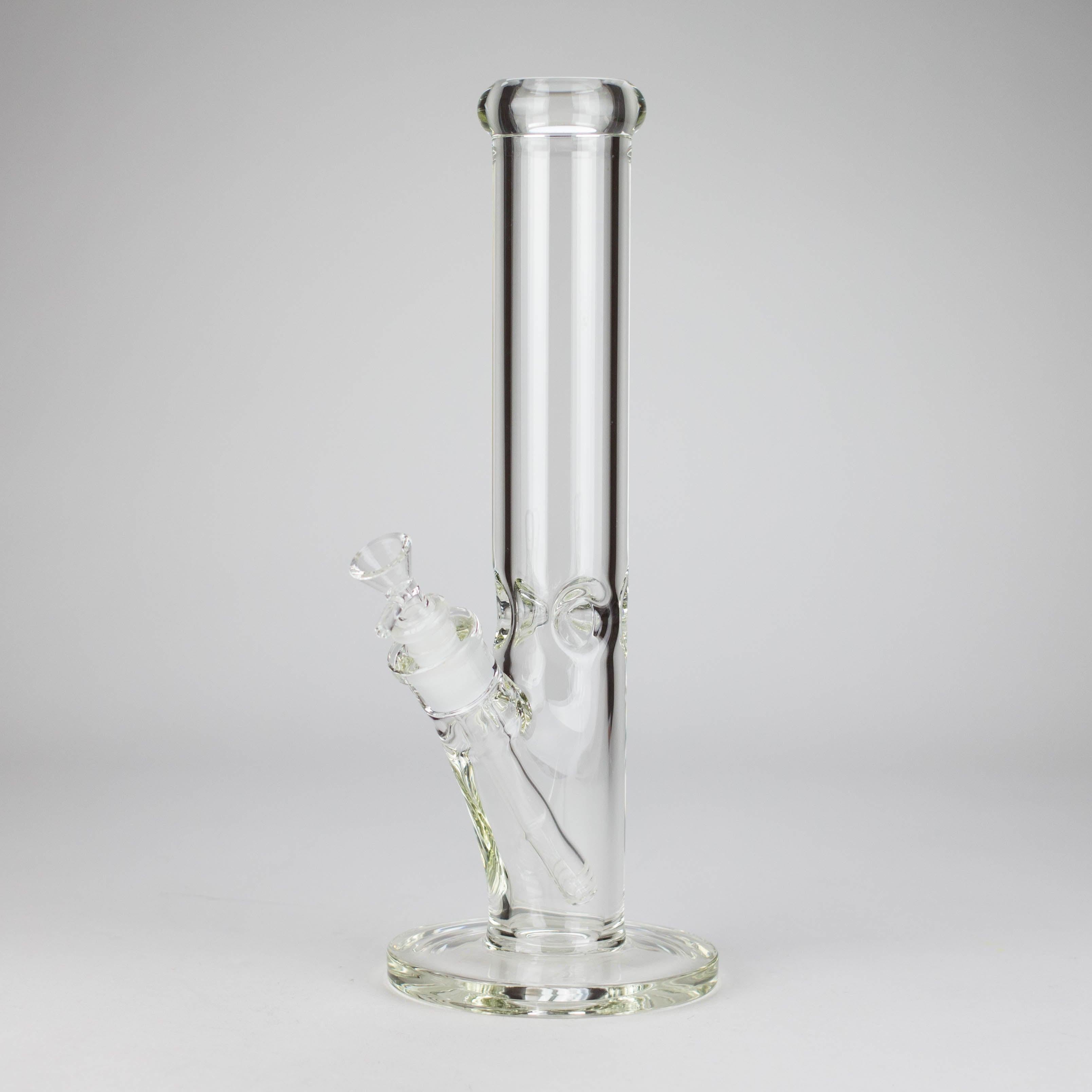 15" Cylindrical Clear Glass Water Pipe – 7mm Thick with Ice Catcher Straight Tube Bong with Wide Base & Deep Bowl Main image