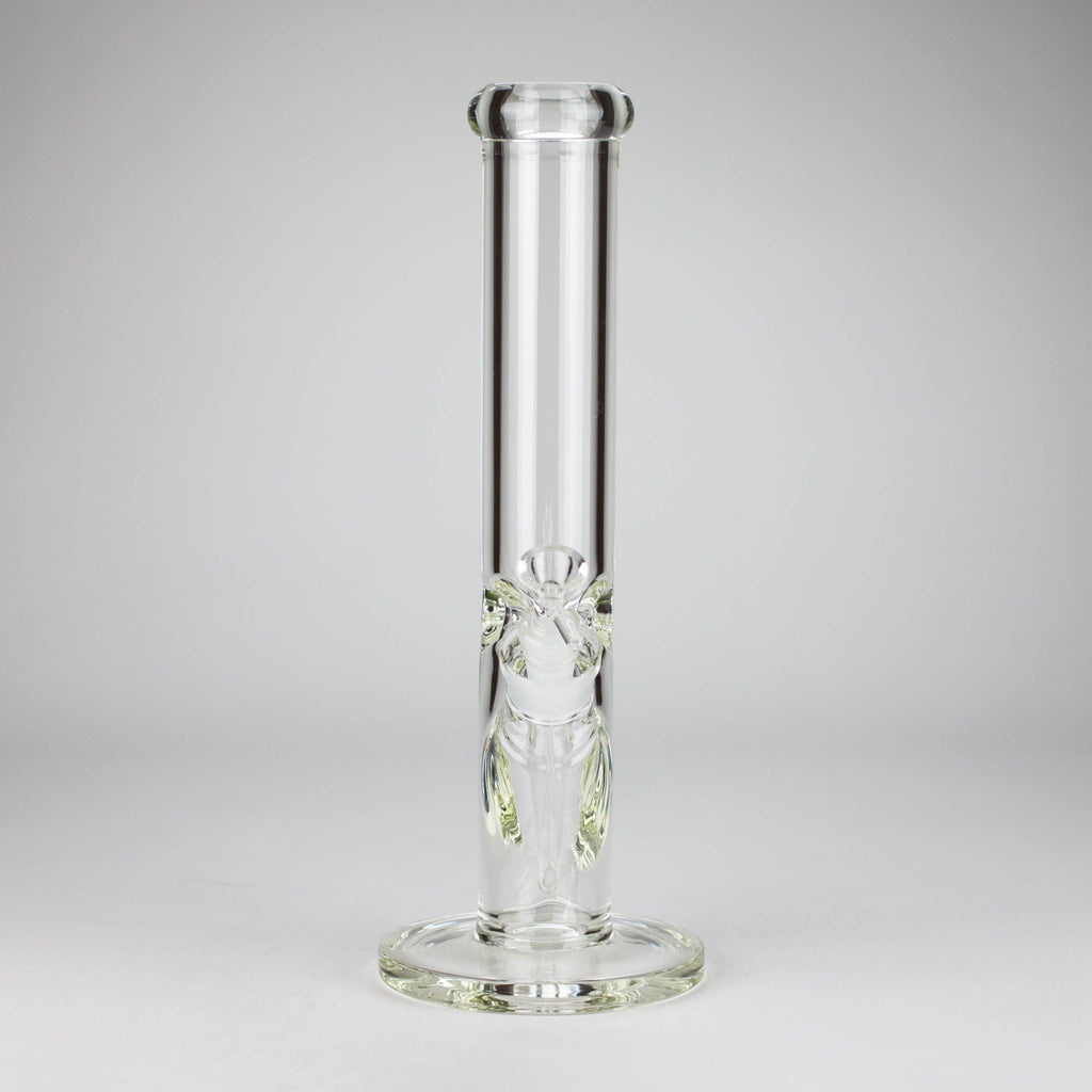 15" Cylindrical Clear Glass Water Pipe – 7mm Thick with Ice Catcher Straight Tube Bong with Wide Base & Deep Bowl