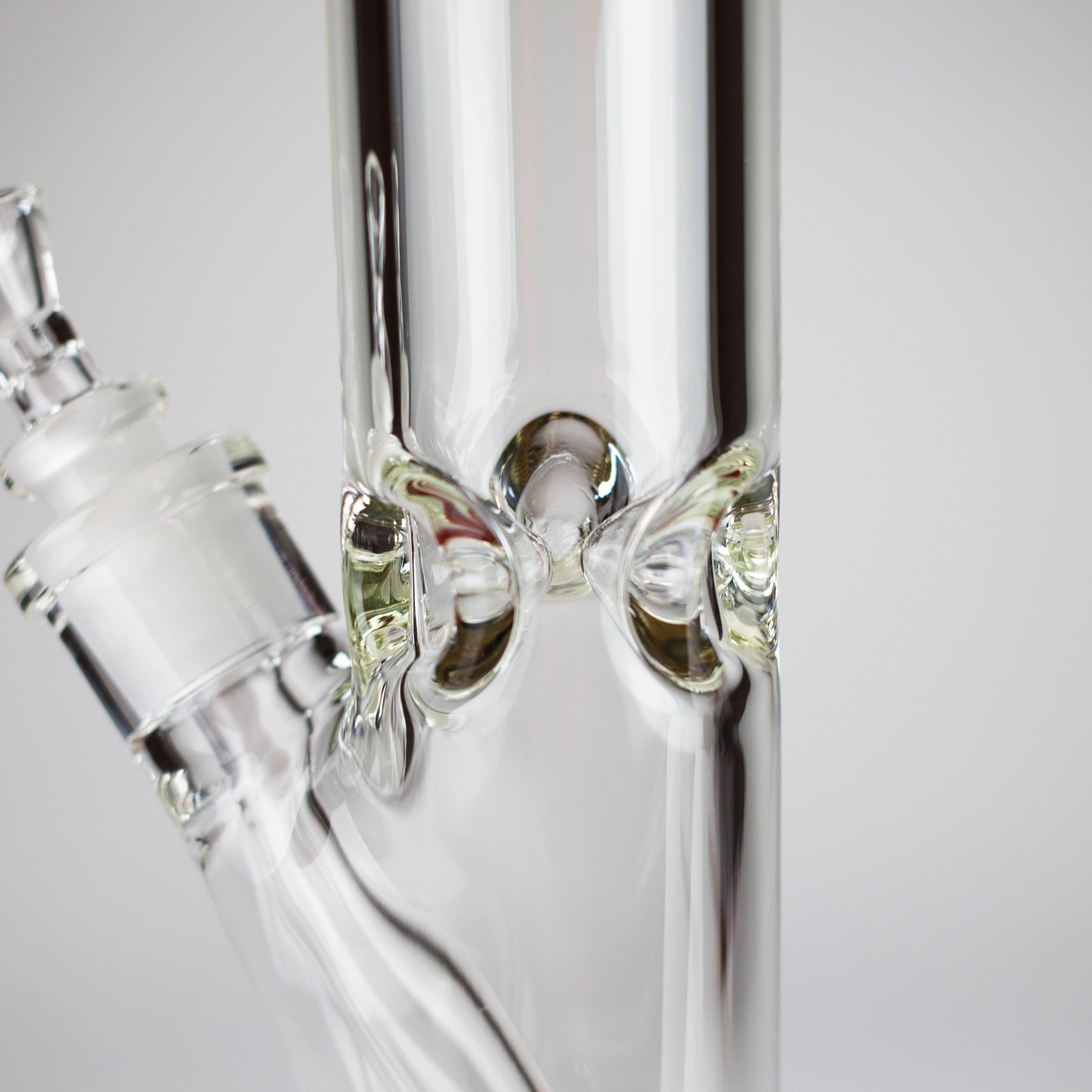15" Cylindrical Clear Glass Water Pipe – 7mm Thick with Ice Catcher Straight Tube Bong with Wide Base & Deep Bowl
