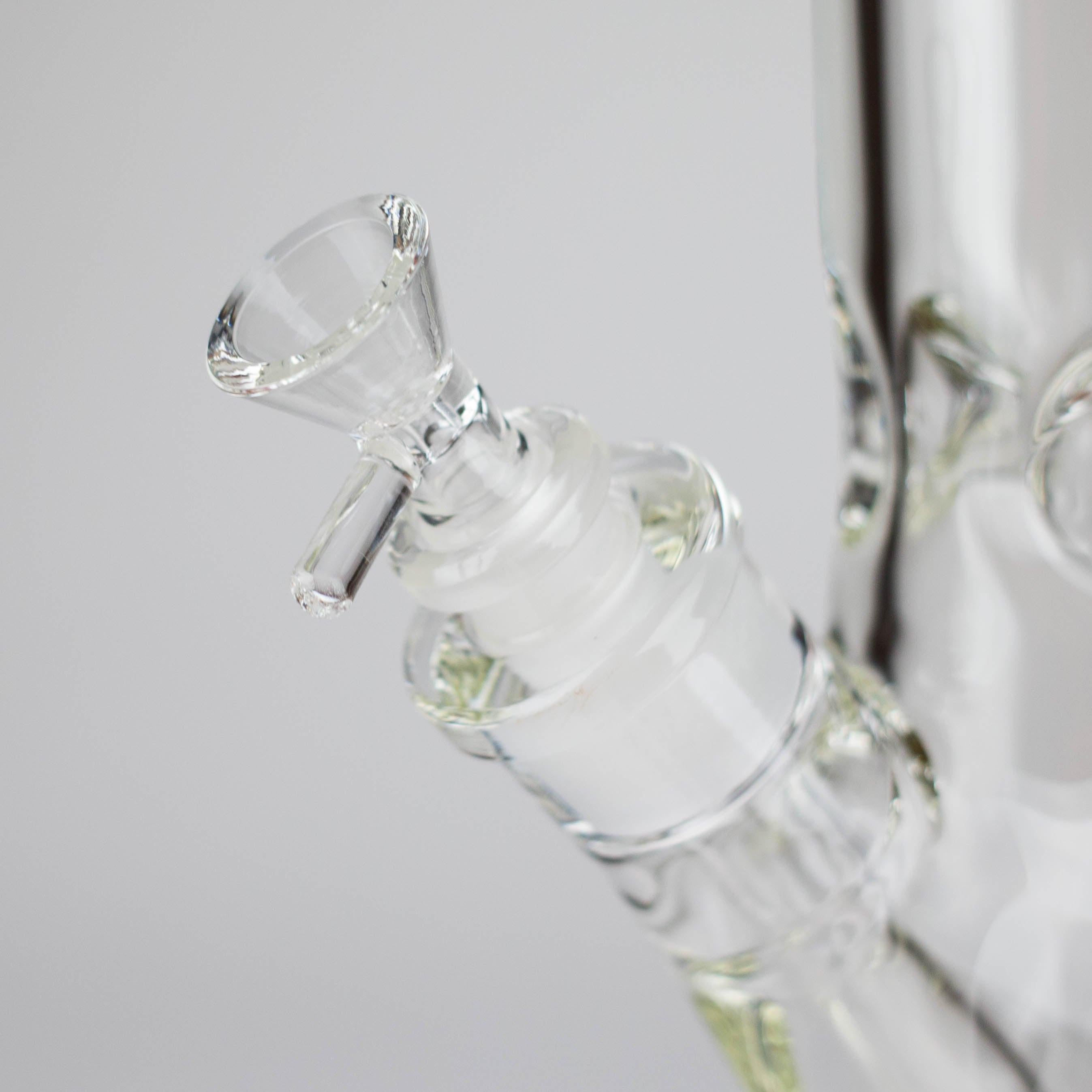 15" Cylindrical Clear Glass Water Pipe – 7mm Thick with Ice Catcher Straight Tube Bong with Wide Base & Deep Bowl