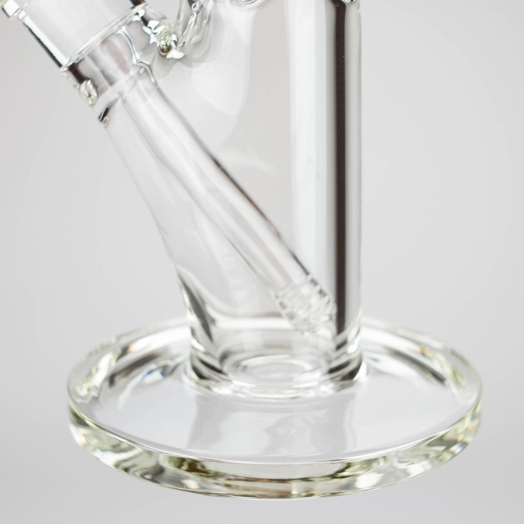 15" Cylindrical Clear Glass Water Pipe – 7mm Thick with Ice Catcher Straight Tube Bong with Wide Base & Deep Bowl