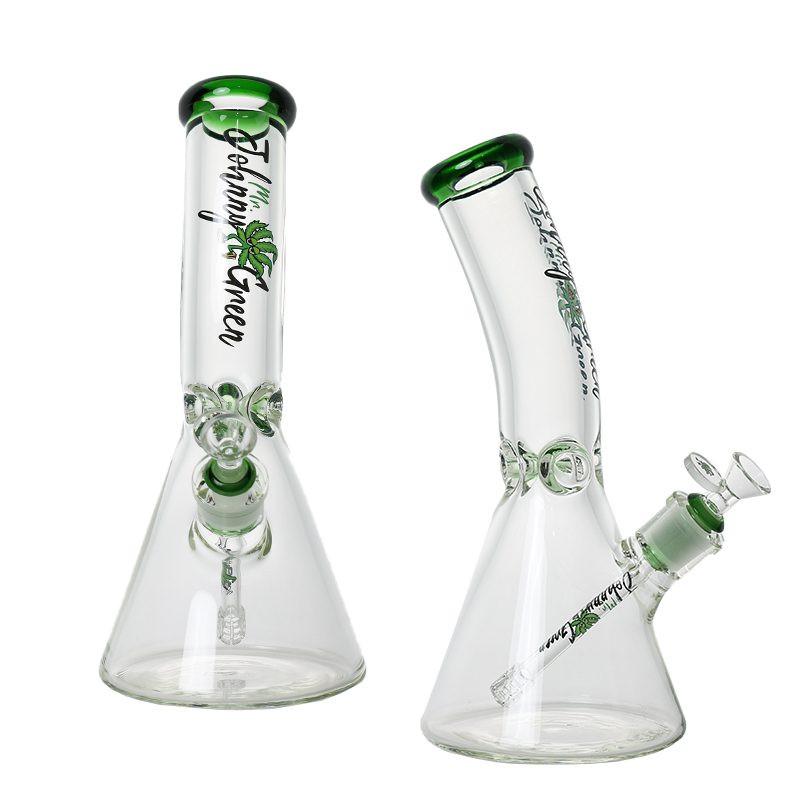 Johnny Green | 12″ 9mm Beaker Bent Neck with Grid Percolator Slide – Green (MJG-007) Main image