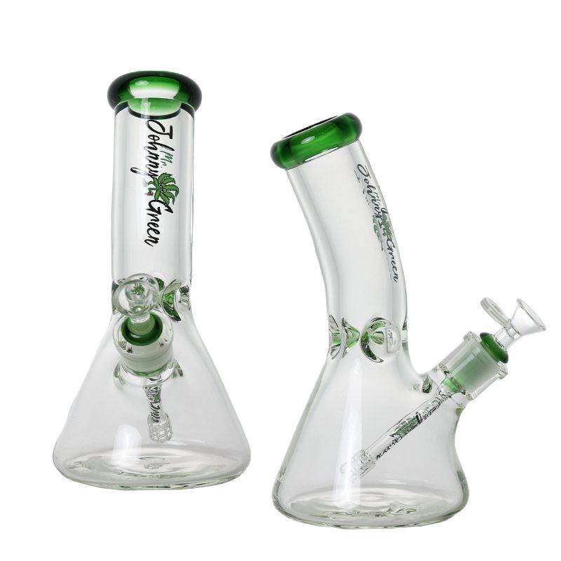 Johnny Green | 10″ 9mm Beaker Bent Neck with Grid Percolator Slide – Green (MJG-006) Main image