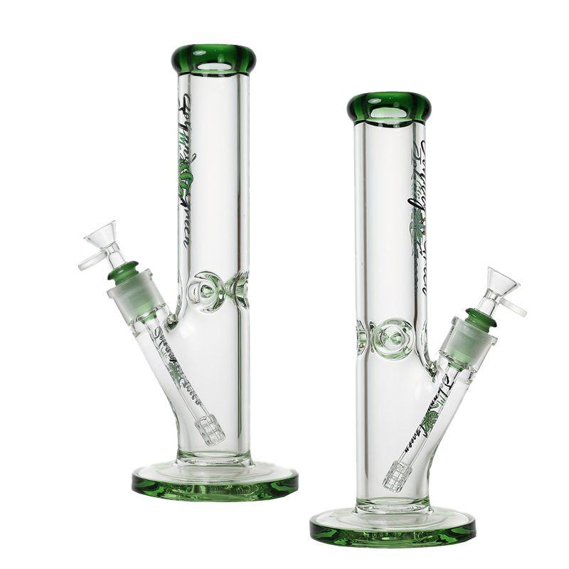 Johnny Green 12″ 9mm Straight Tube with Grid Percolator Slide – Green (MJG-012) Main image