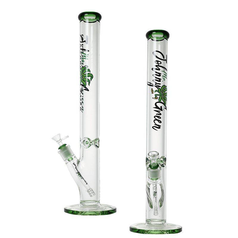 Johnny Green | 20″ 9mm Straight Tube with Grid Percolator Slide – Green (MJG-014) Main image