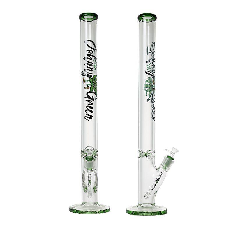 Johnny Green | 24″ 9mm Straight Tube with Grid Percolator Slide – Green (MJG-015)