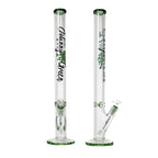 Johnny Green | 24″ 9mm Straight Tube with Grid Percolator Slide – Green (MJG-015)