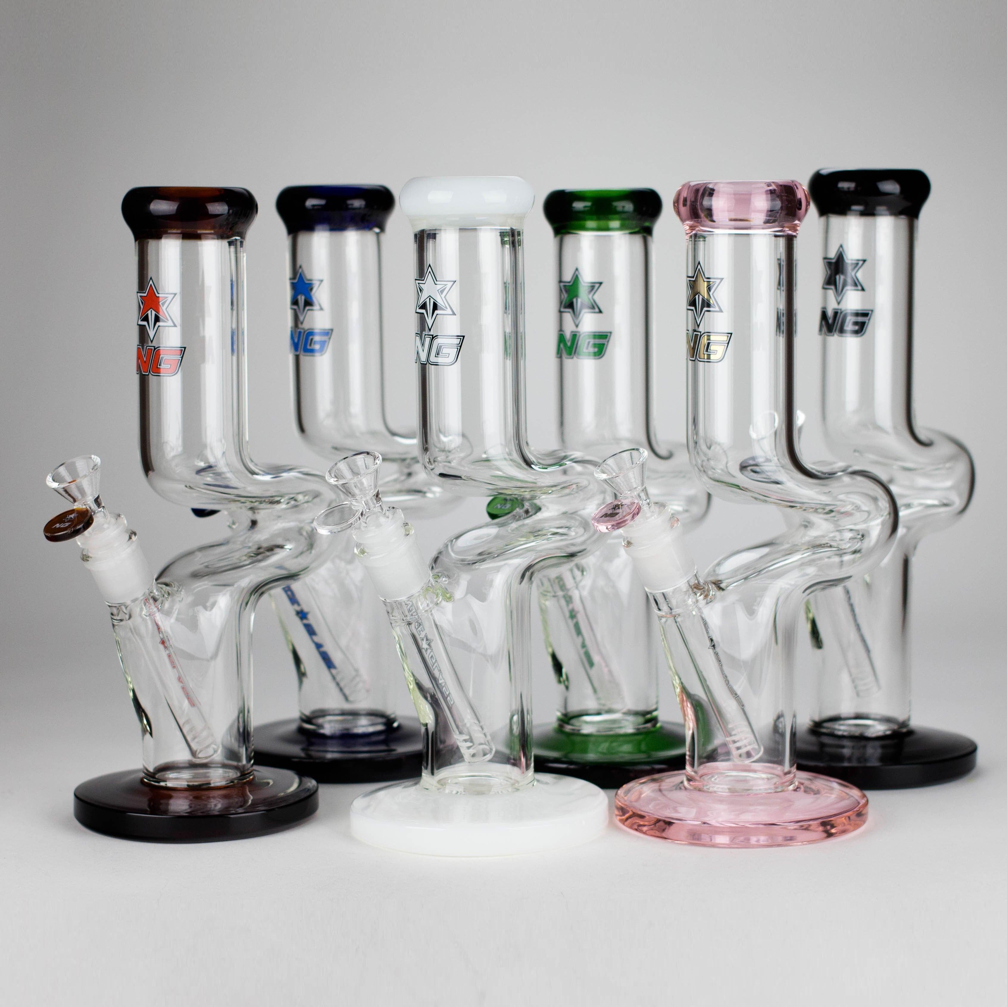 NG | 12" Zong Straight Bong – Colored Base & Slitted Downstem [G1103] Main image