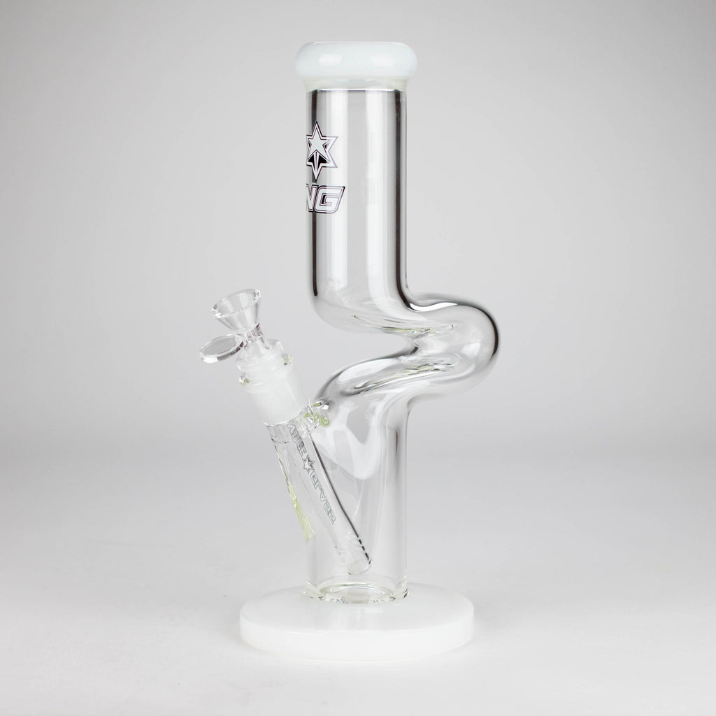 NG | 12" Zong Straight Bong – Colored Base & Slitted Downstem [G1103]