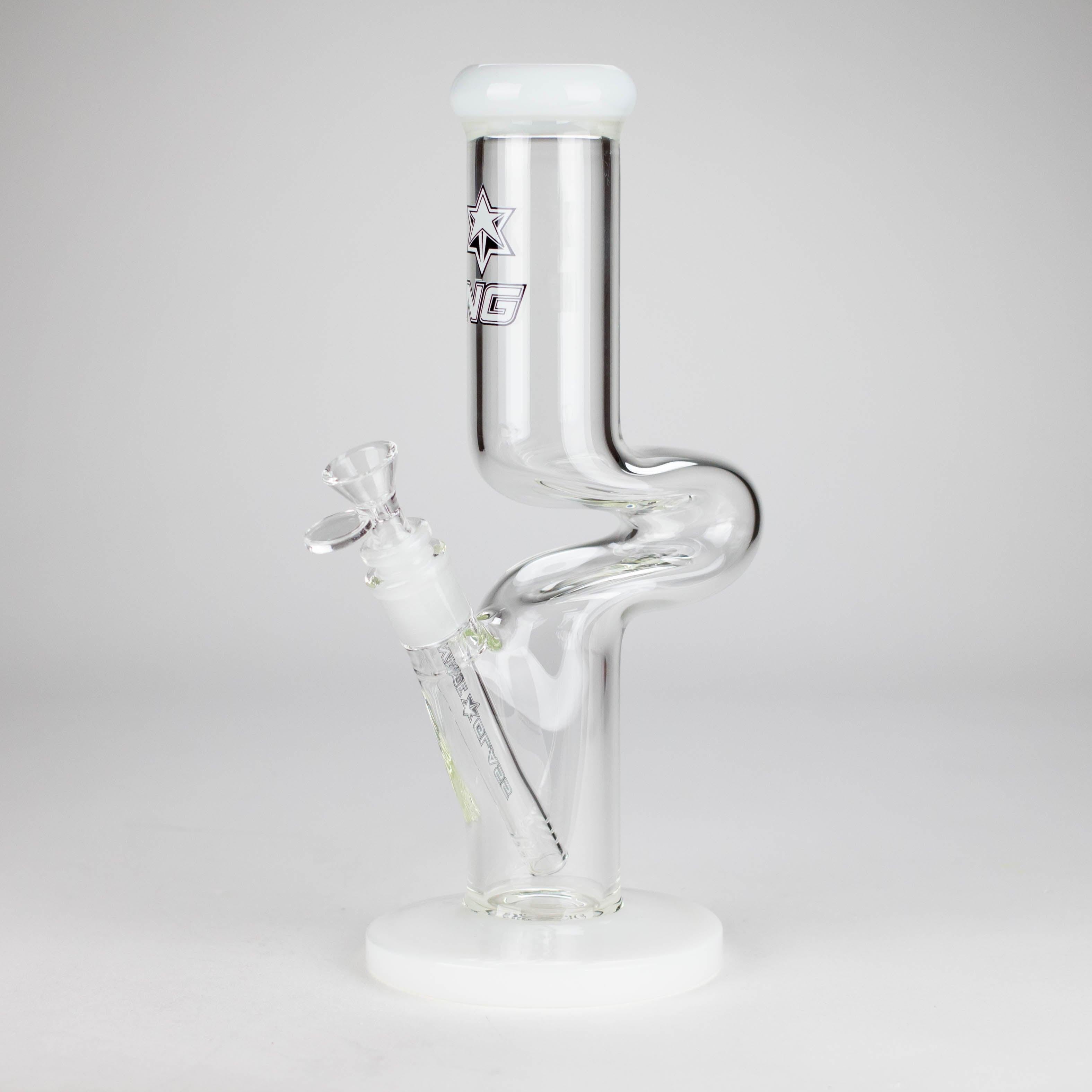 NG | 12" Zong Straight Bong – Colored Base & Slitted Downstem [G1103]