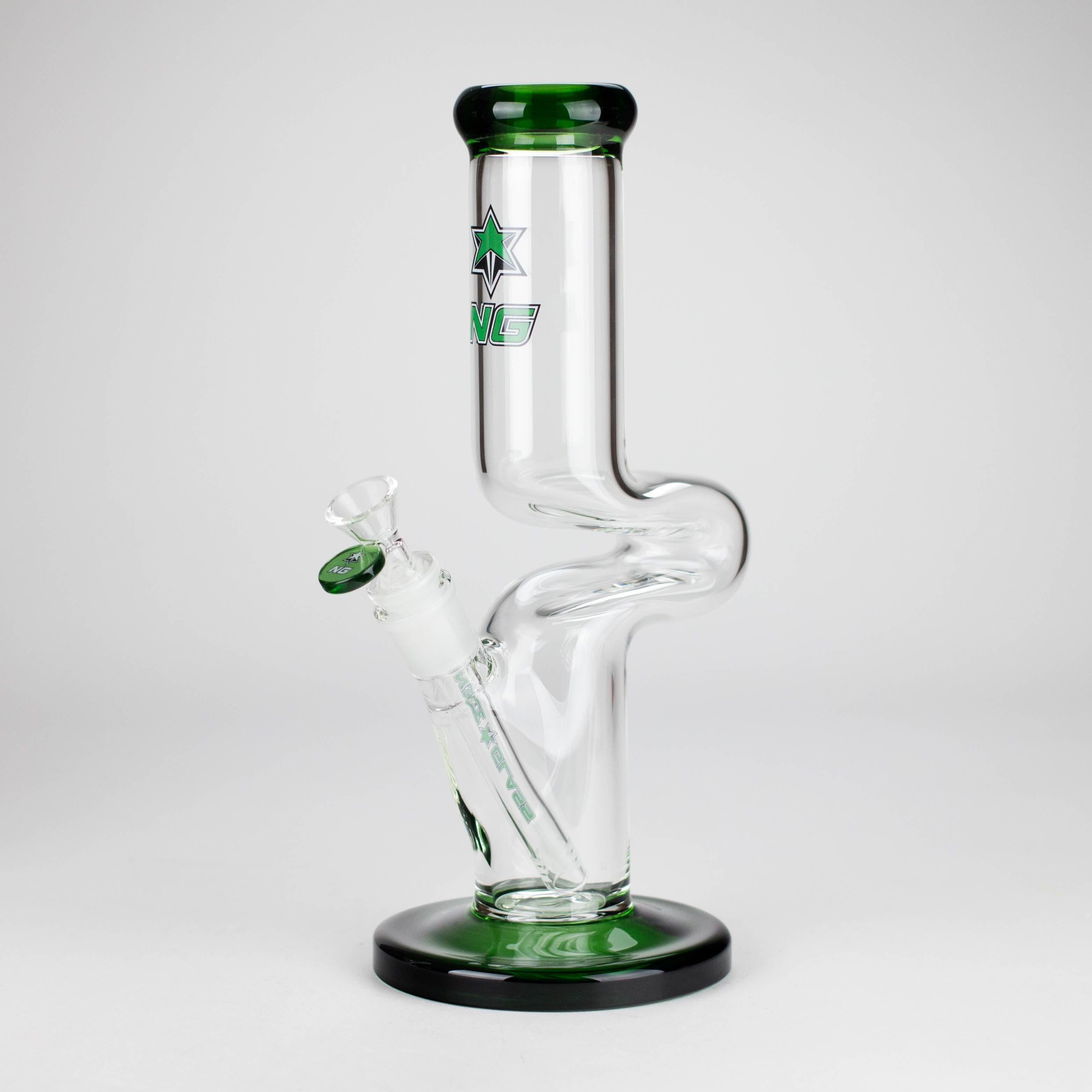 NG | 12" Zong Straight Bong – Colored Base & Slitted Downstem [G1103] Secondary image