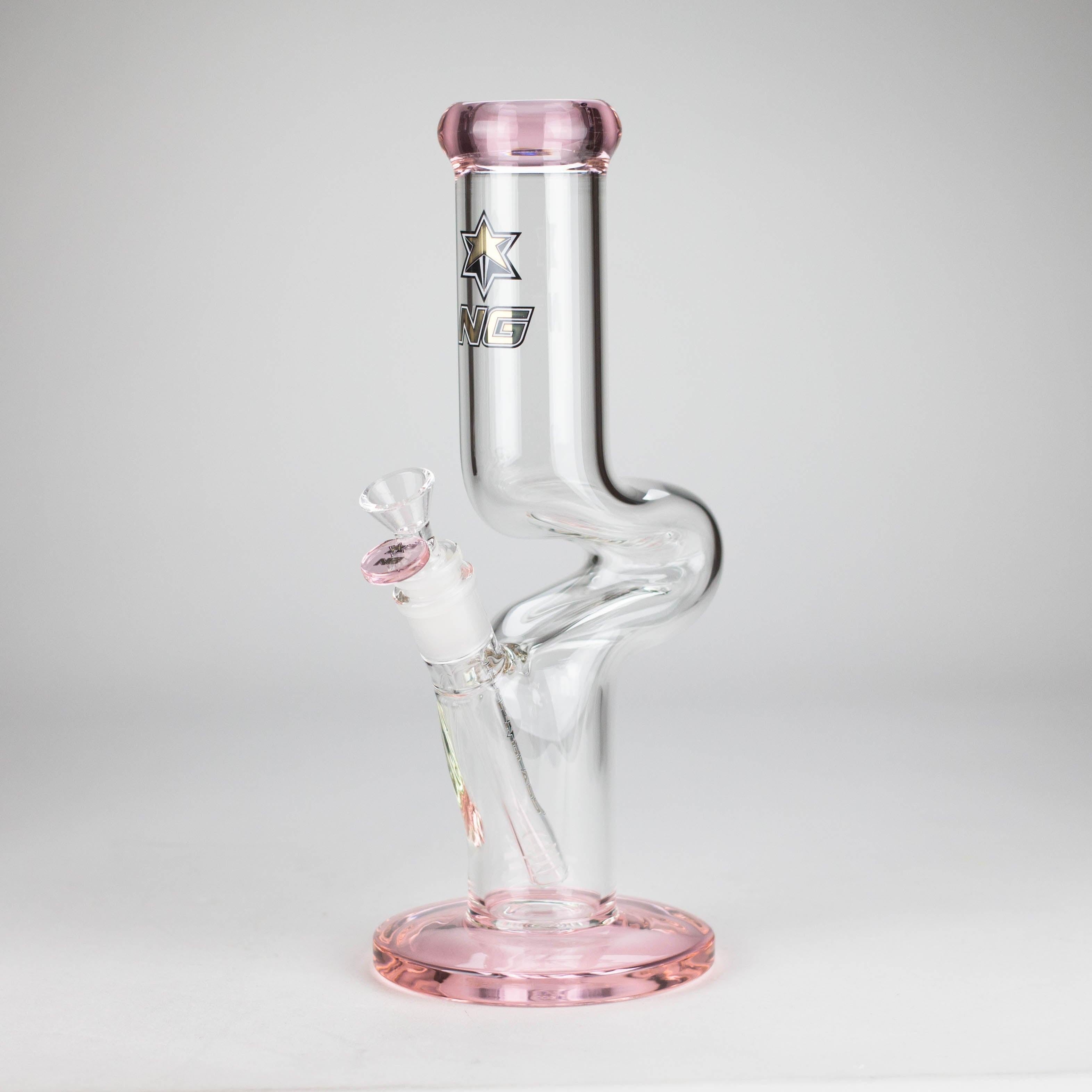 NG | 12" Zong Straight Bong – Colored Base & Slitted Downstem [G1103]