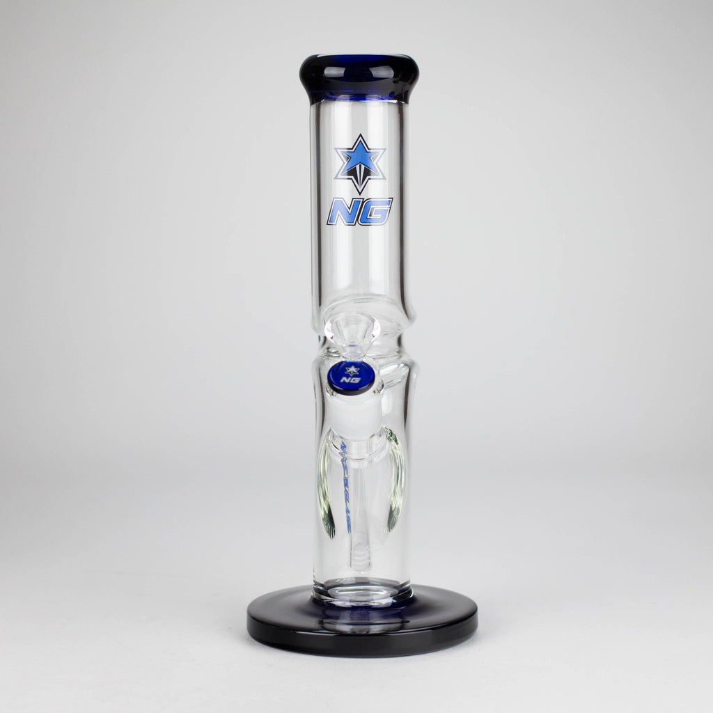 NG | 12" Zong Straight Bong – Colored Base & Slitted Downstem [G1103]