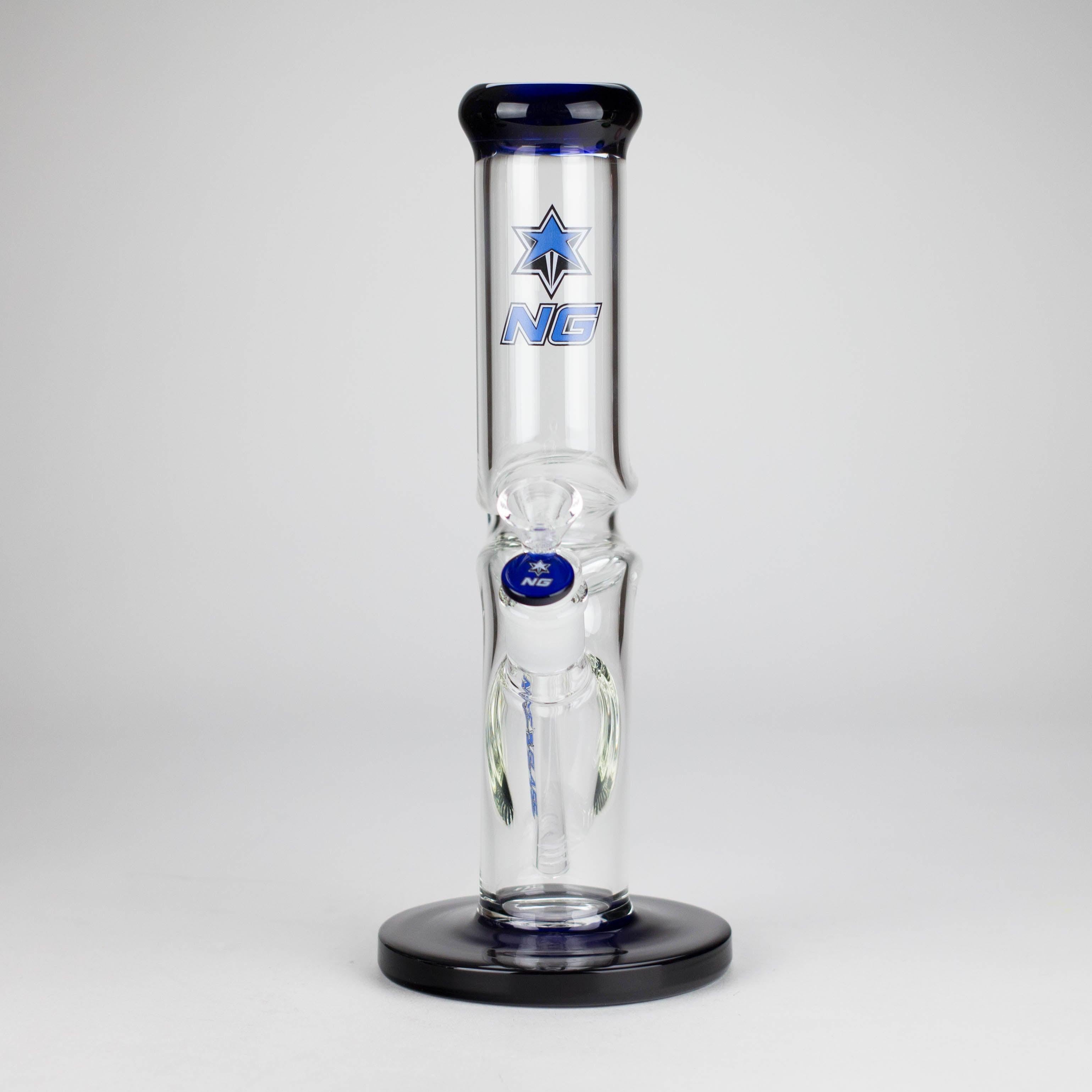 NG | 12" Zong Straight Bong – Colored Base & Slitted Downstem [G1103]