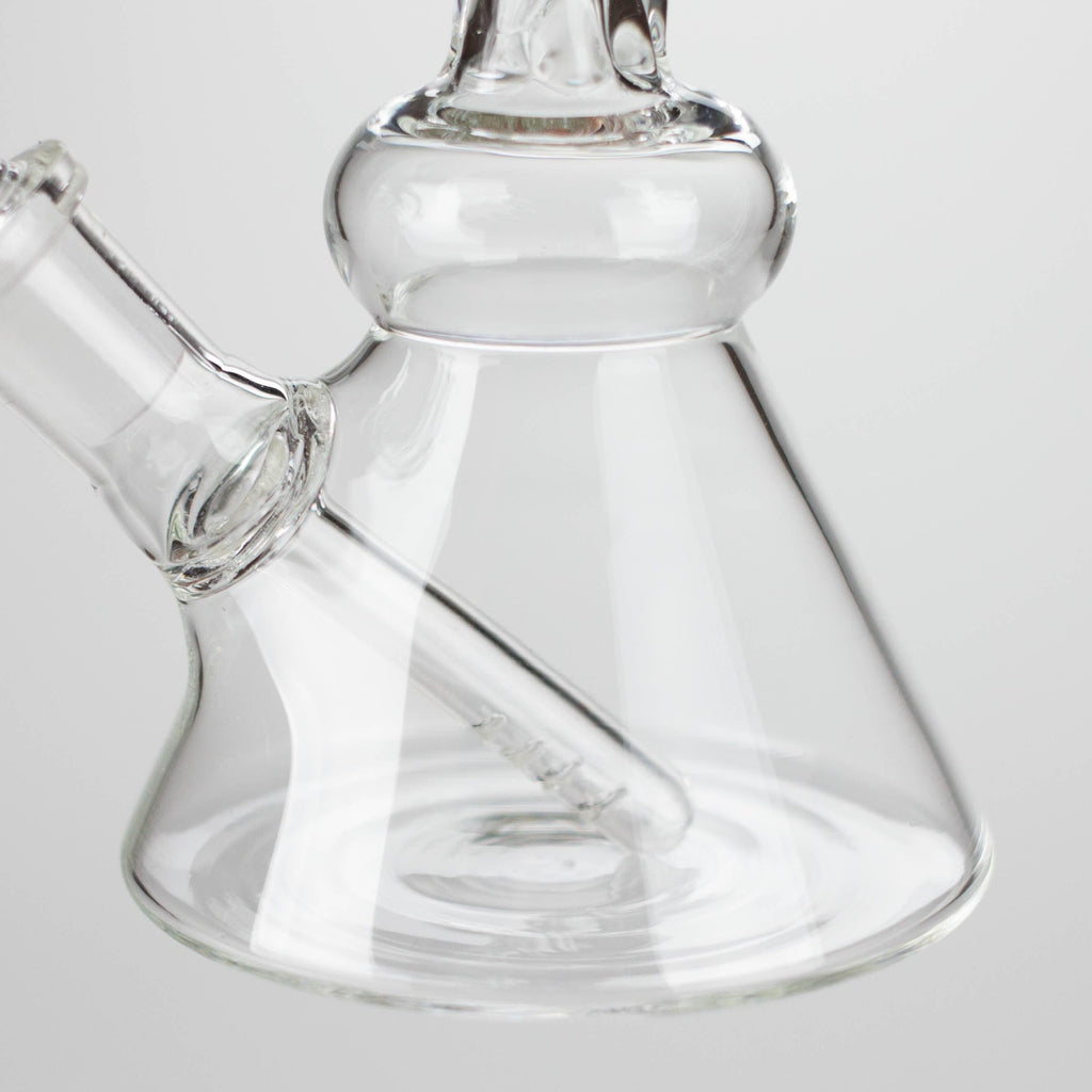 6" Twist Neck Glass Bong with Water Diffuser | 14mm Bowl Joint | Stemless Design