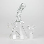 6" Twist Neck Glass Bong with Water Diffuser | 14mm Bowl Joint | Stemless Design