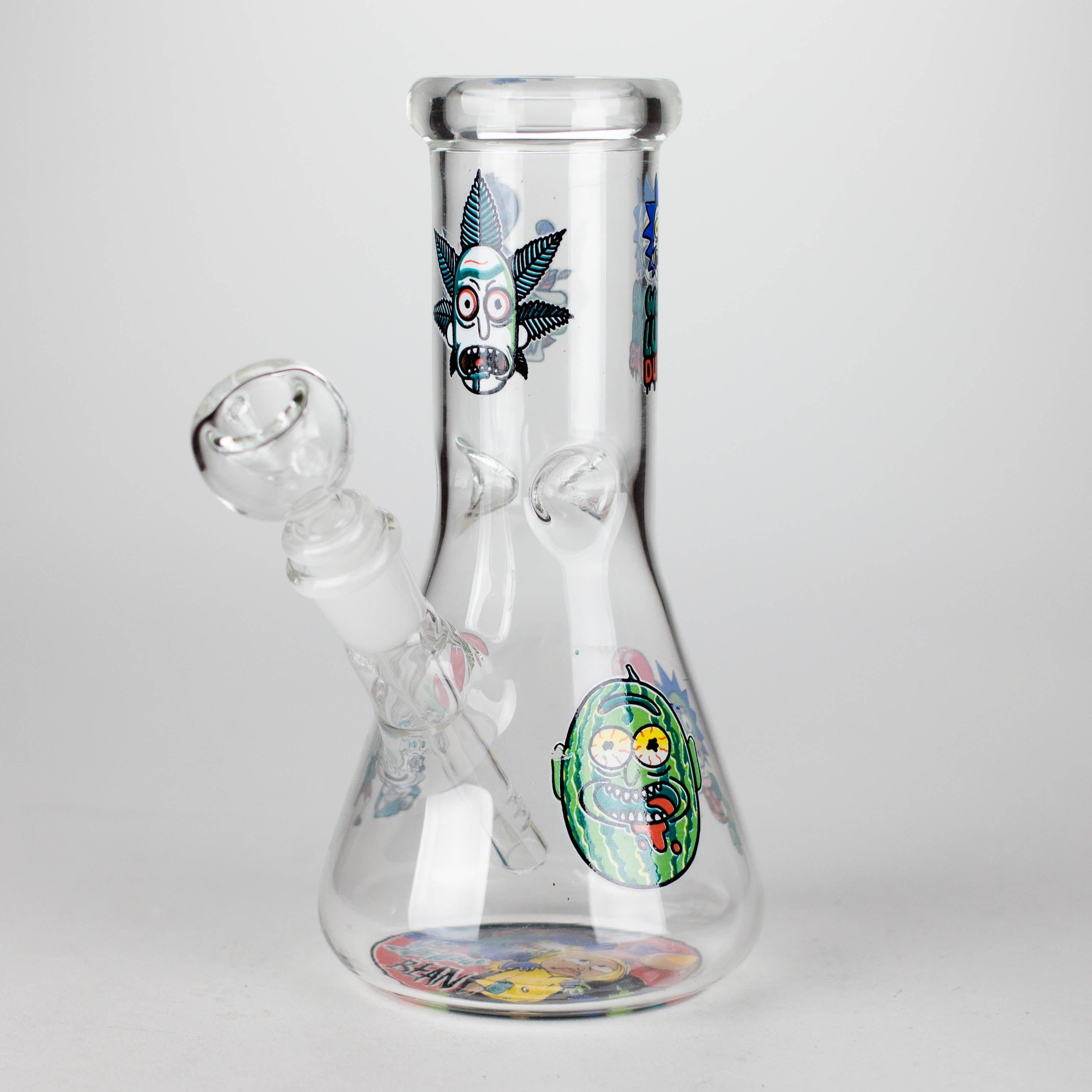 8" R&M Cartoon Beaker Glass Bong | 14mm Bowl Joint Main image