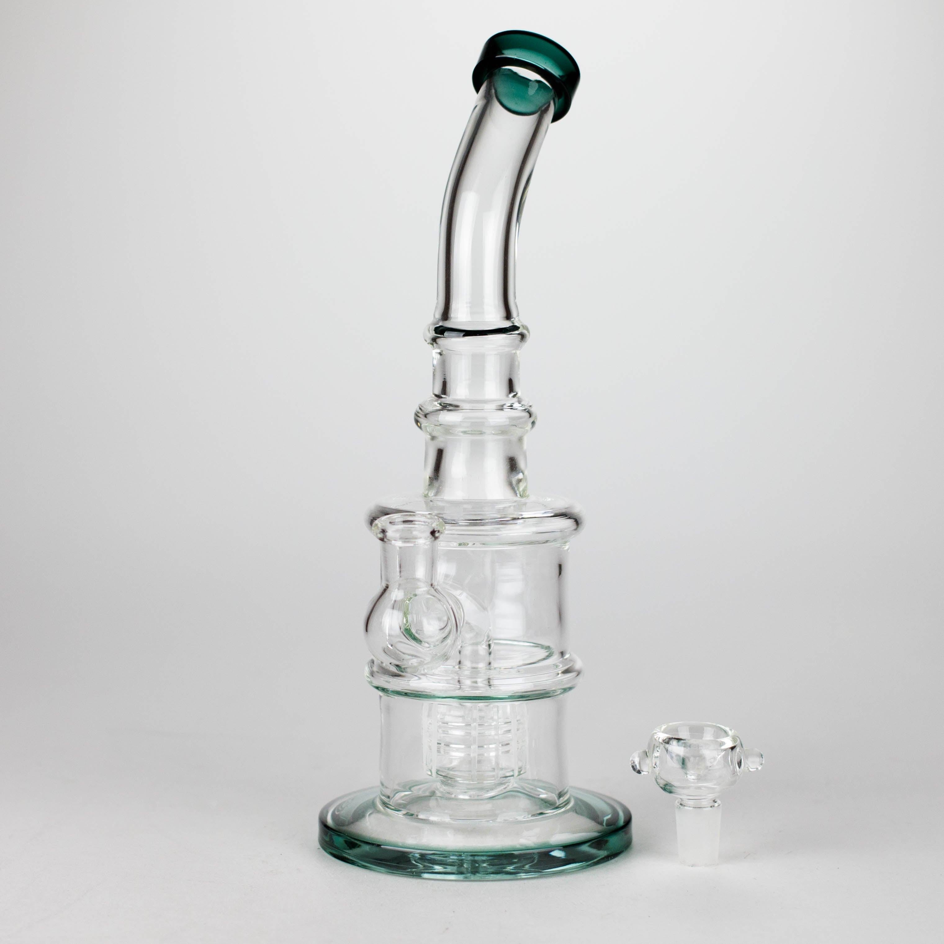 11" Glass Bong with Water Diffuser | 14mm Bowl Joint | Stemless Design