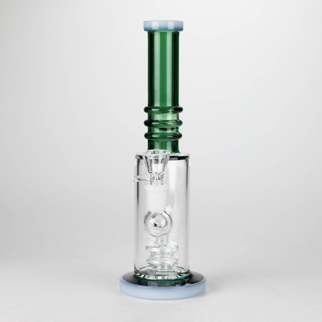 11" Colour Tube Glass Bong with Water Diffuser | 14mm Bowl Joint | Stemless Design
