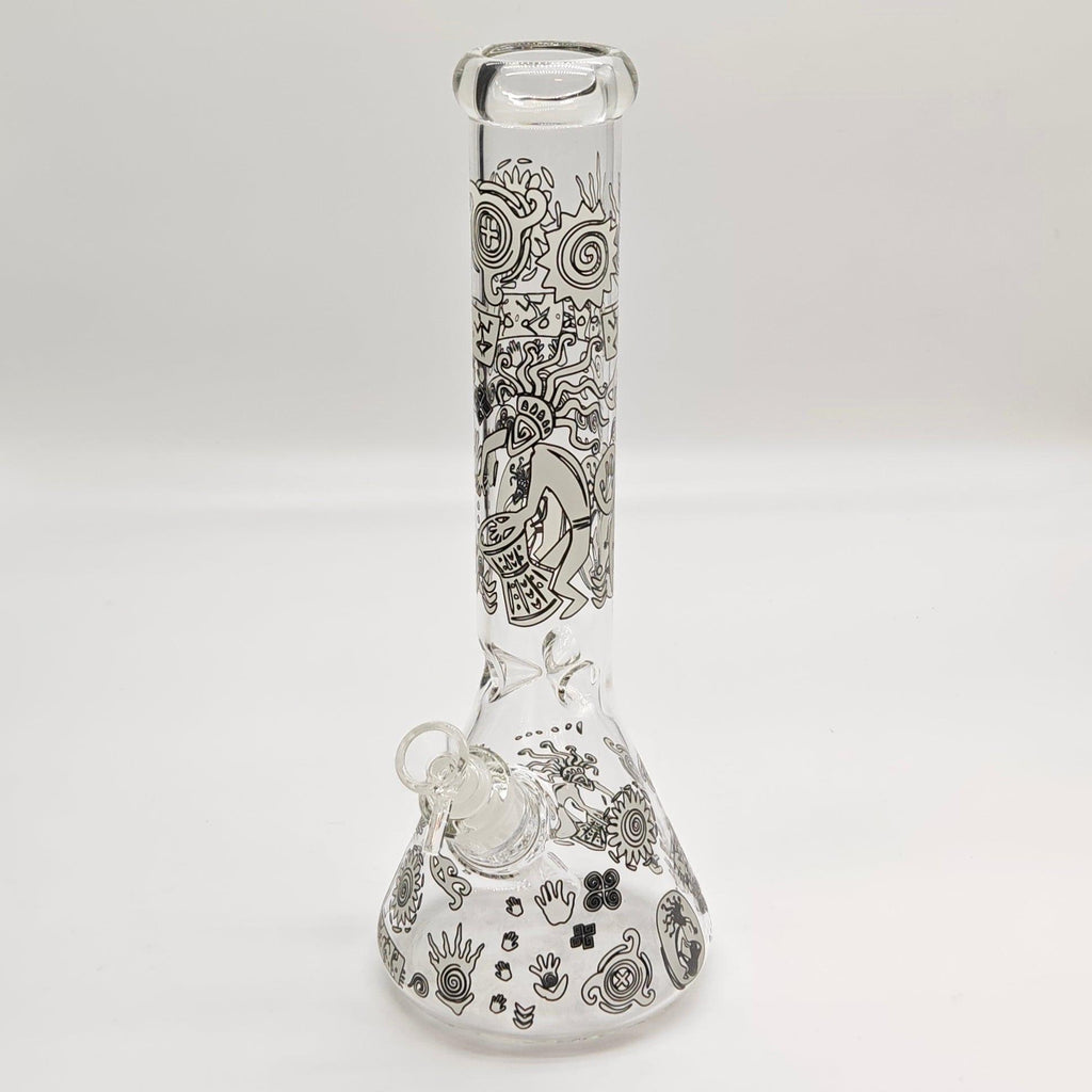 14" Glow in the dark 5mm Beaker Glass Bong