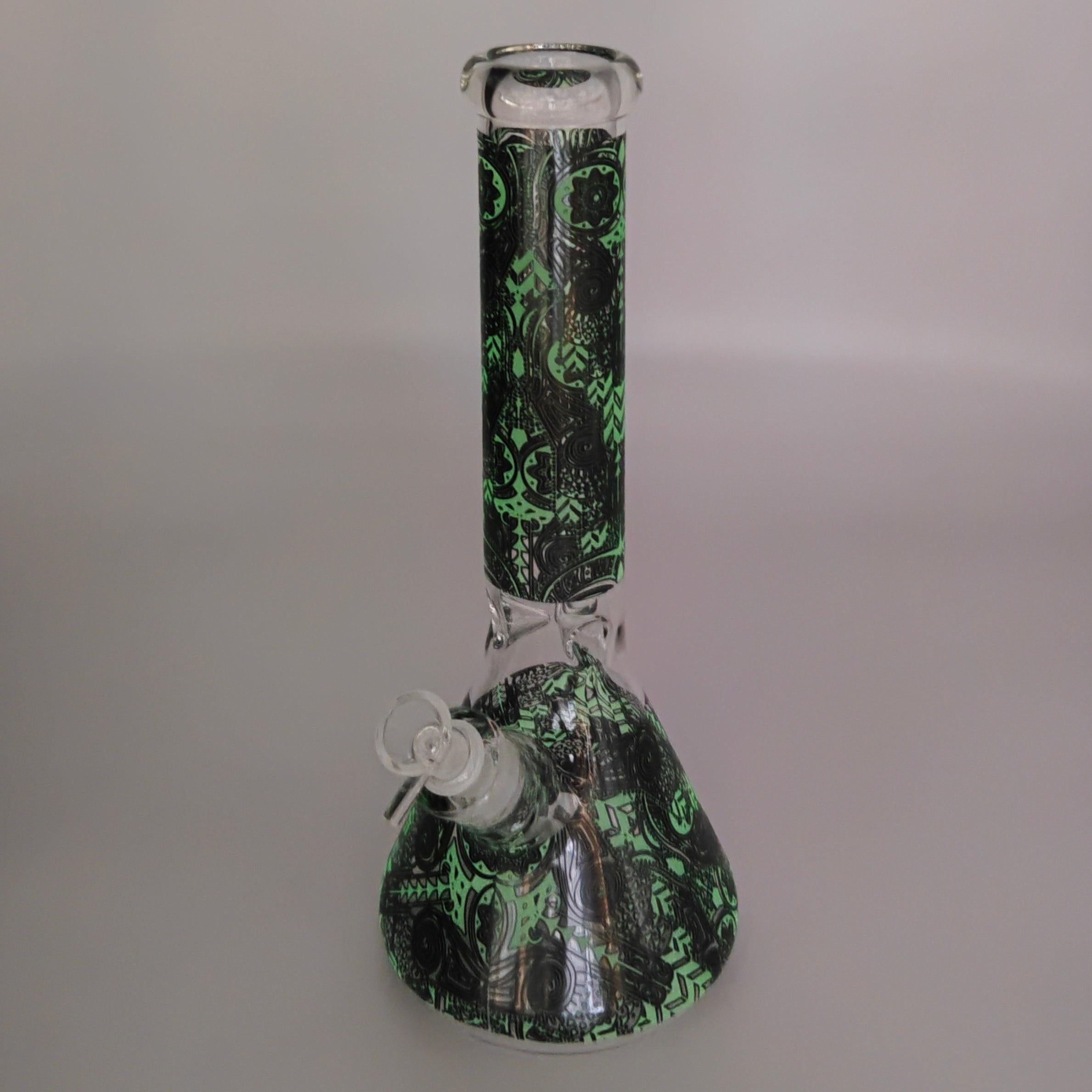 14" Glow in the dark 5mm Beaker Glass Bong