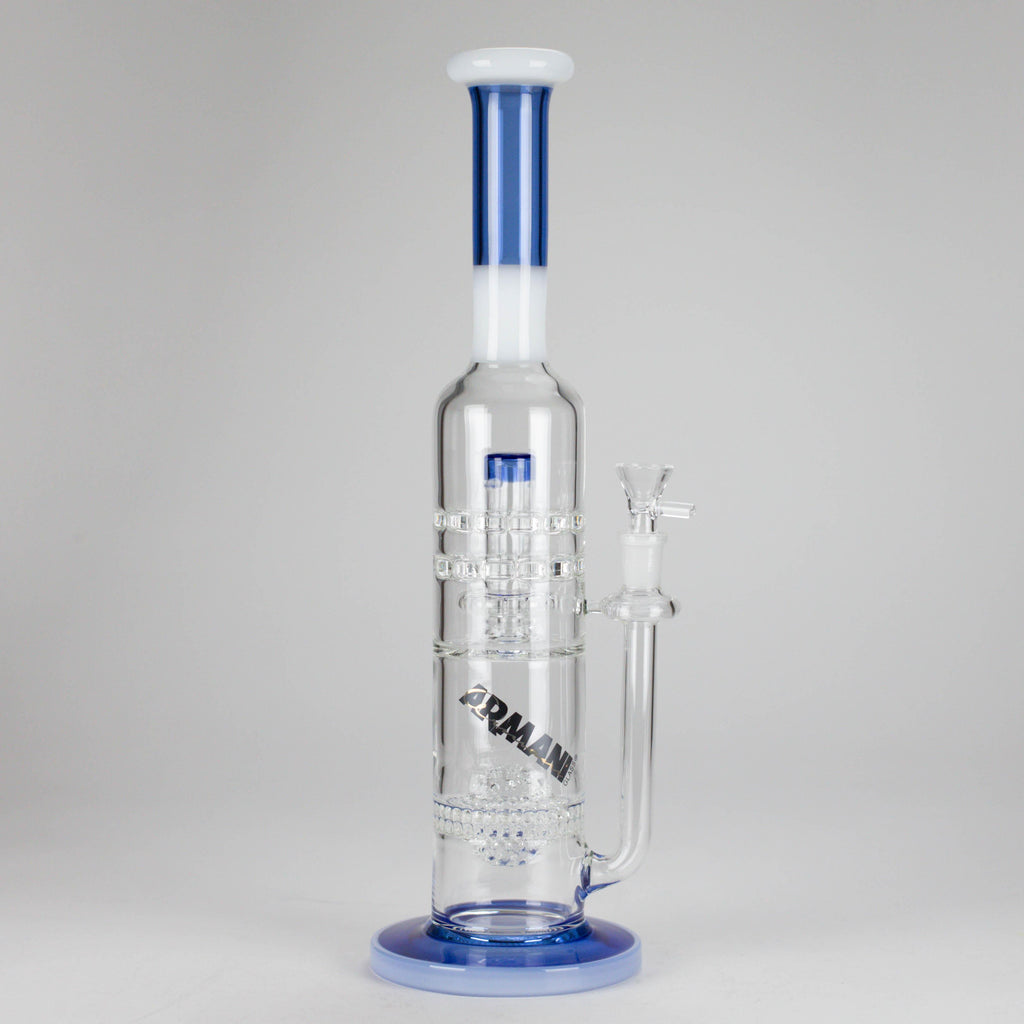 Armani Glass | 16" Double Percolator Bong – Premium Dual-Chamber Water Pipe