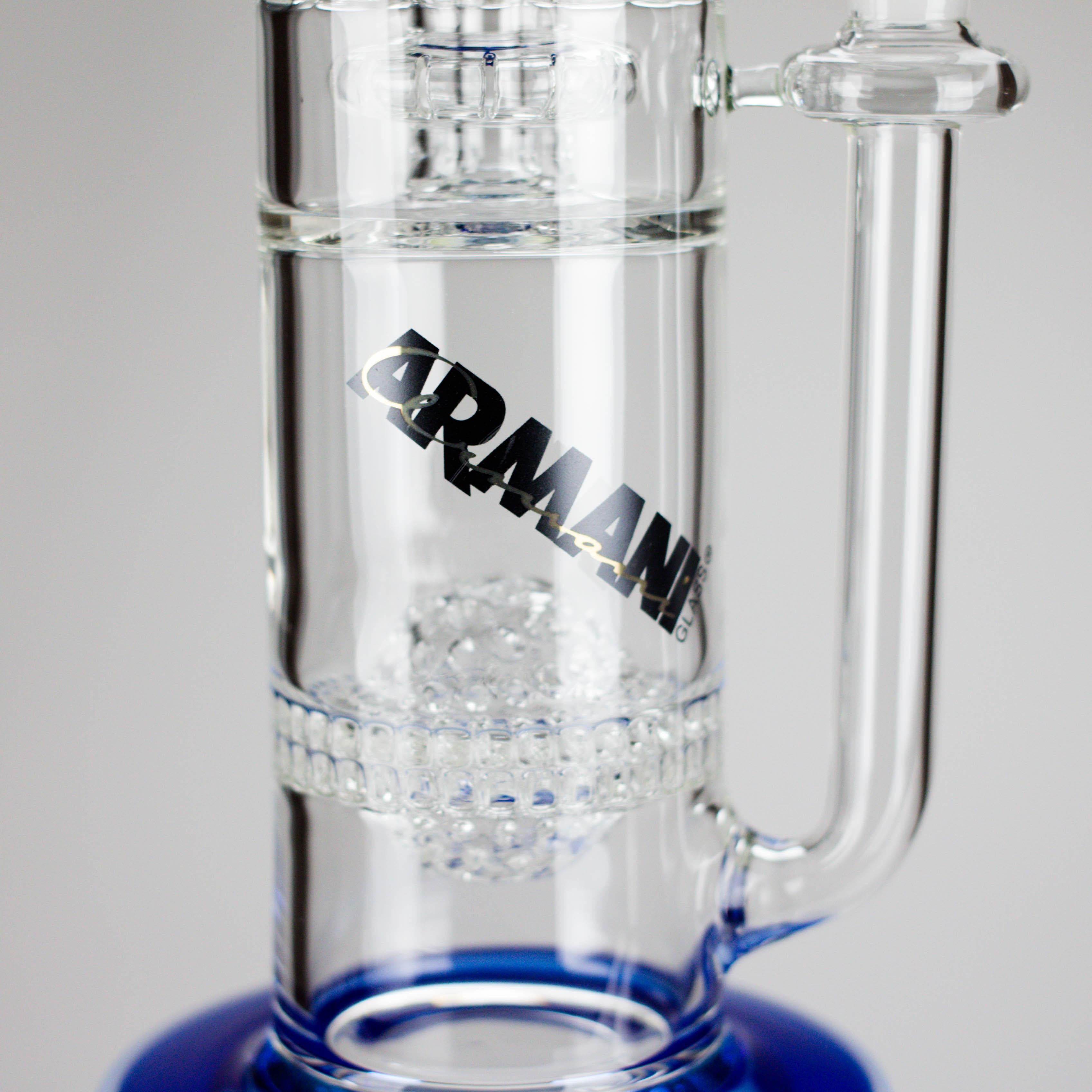Armani Glass | 16" Double Percolator Bong – Premium Dual-Chamber Water Pipe