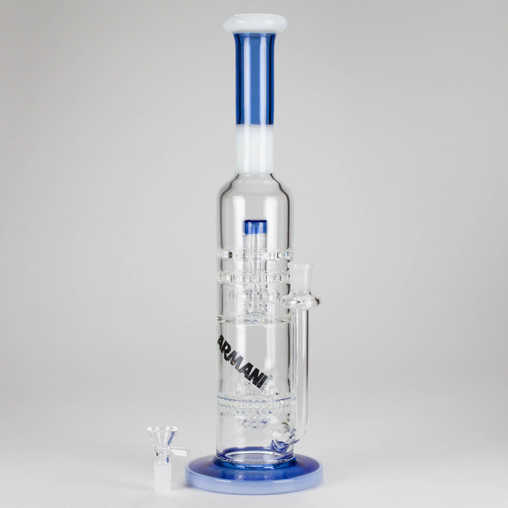 Armani Glass | 16" Double Percolator Bong – Premium Dual-Chamber Water Pipe