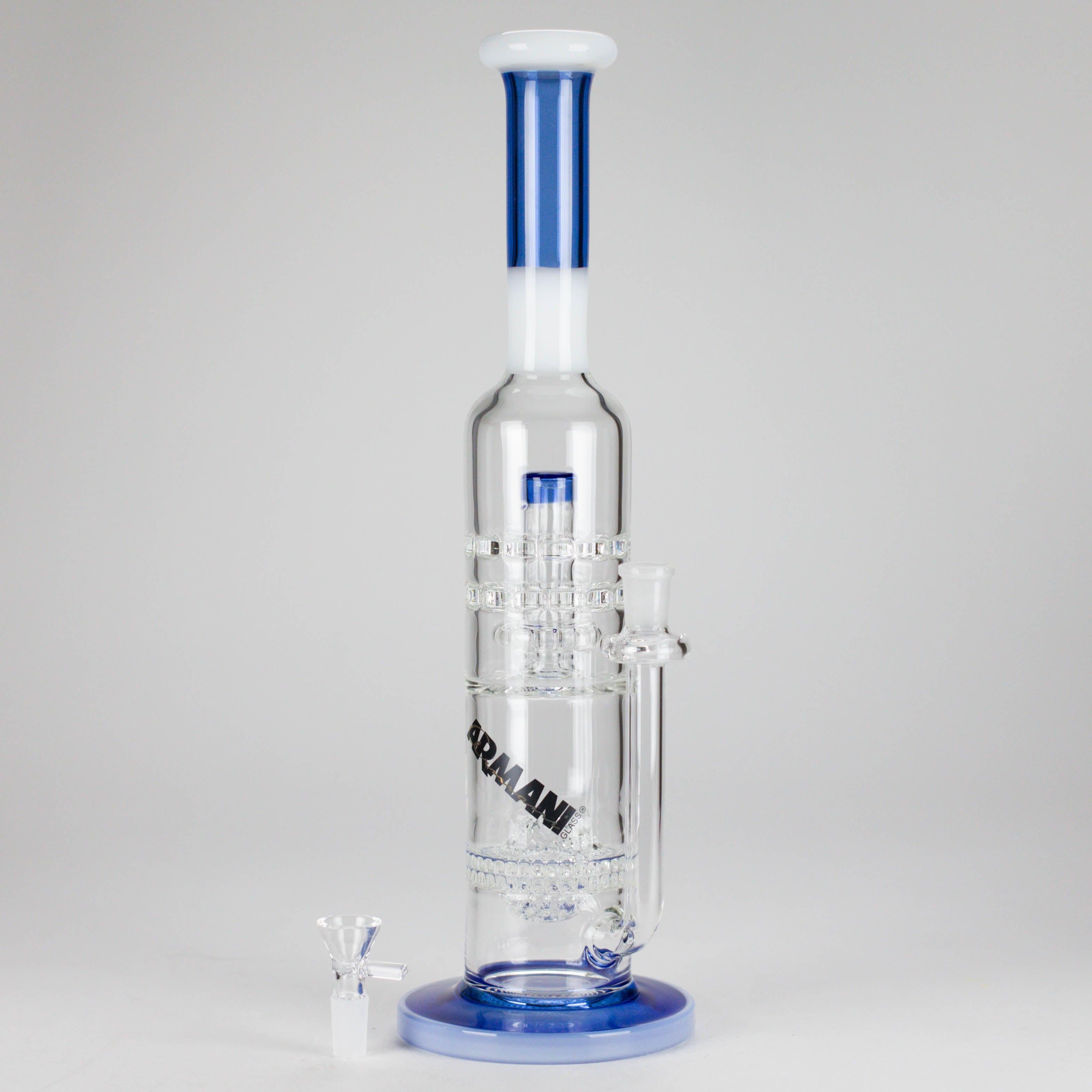 Armani Glass | 16" Double Percolator Bong – Premium Dual-Chamber Water Pipe