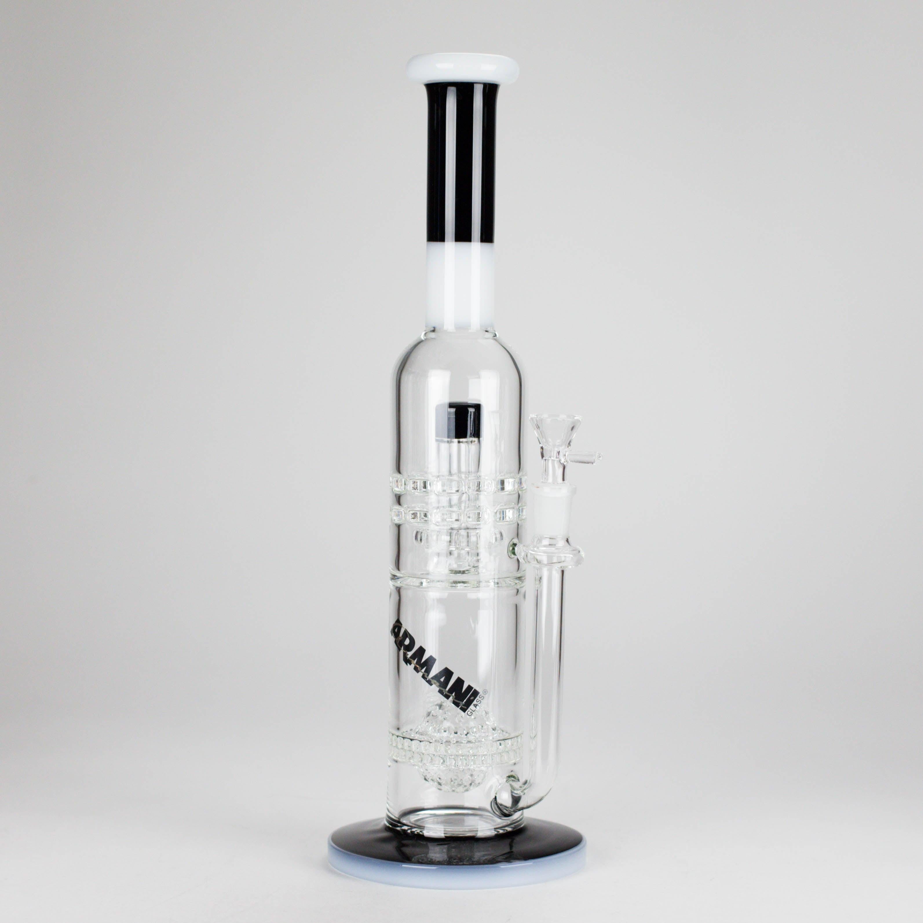 Armani Glass | 16" Double Percolator Bong – Premium Dual-Chamber Water Pipe