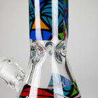 13.5" PsyClown Glass Bong – 7mm Thick Glass, Bold Psychedelic Clown Design
