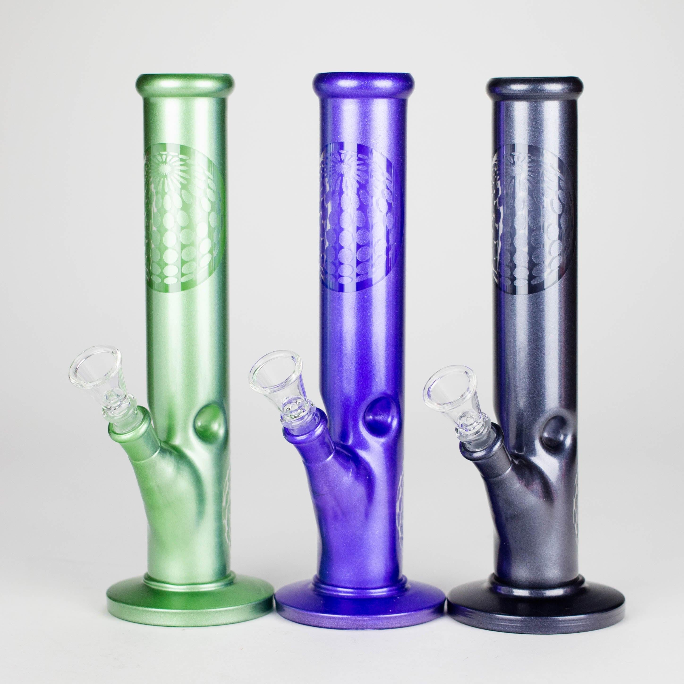 10" Straight Tube Water Pipe with Ball Pattern | Durable Glass – Assorted Colors Main image