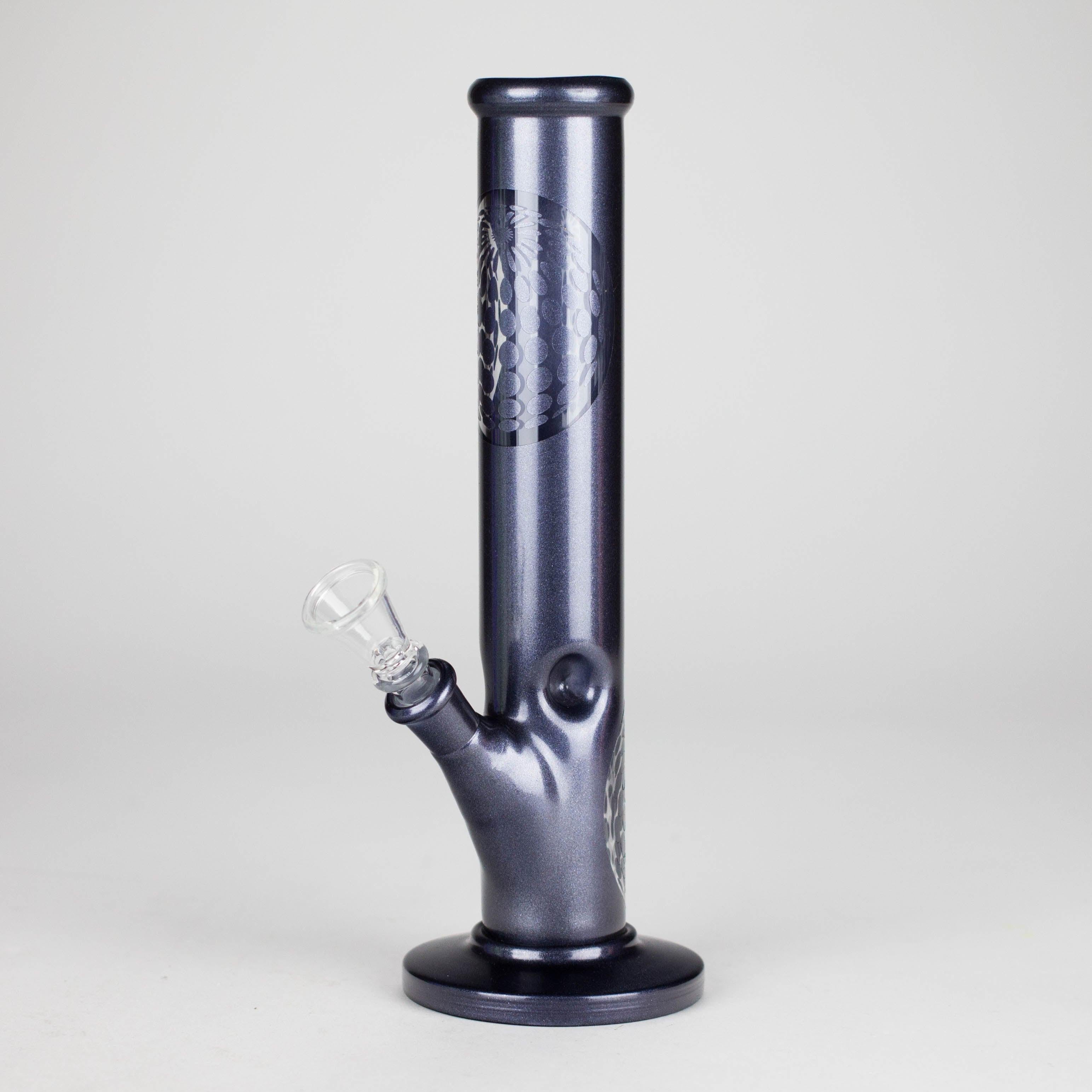 10" Straight Tube Water Pipe with Ball Pattern | Durable Glass – Assorted Colors Secondary image
