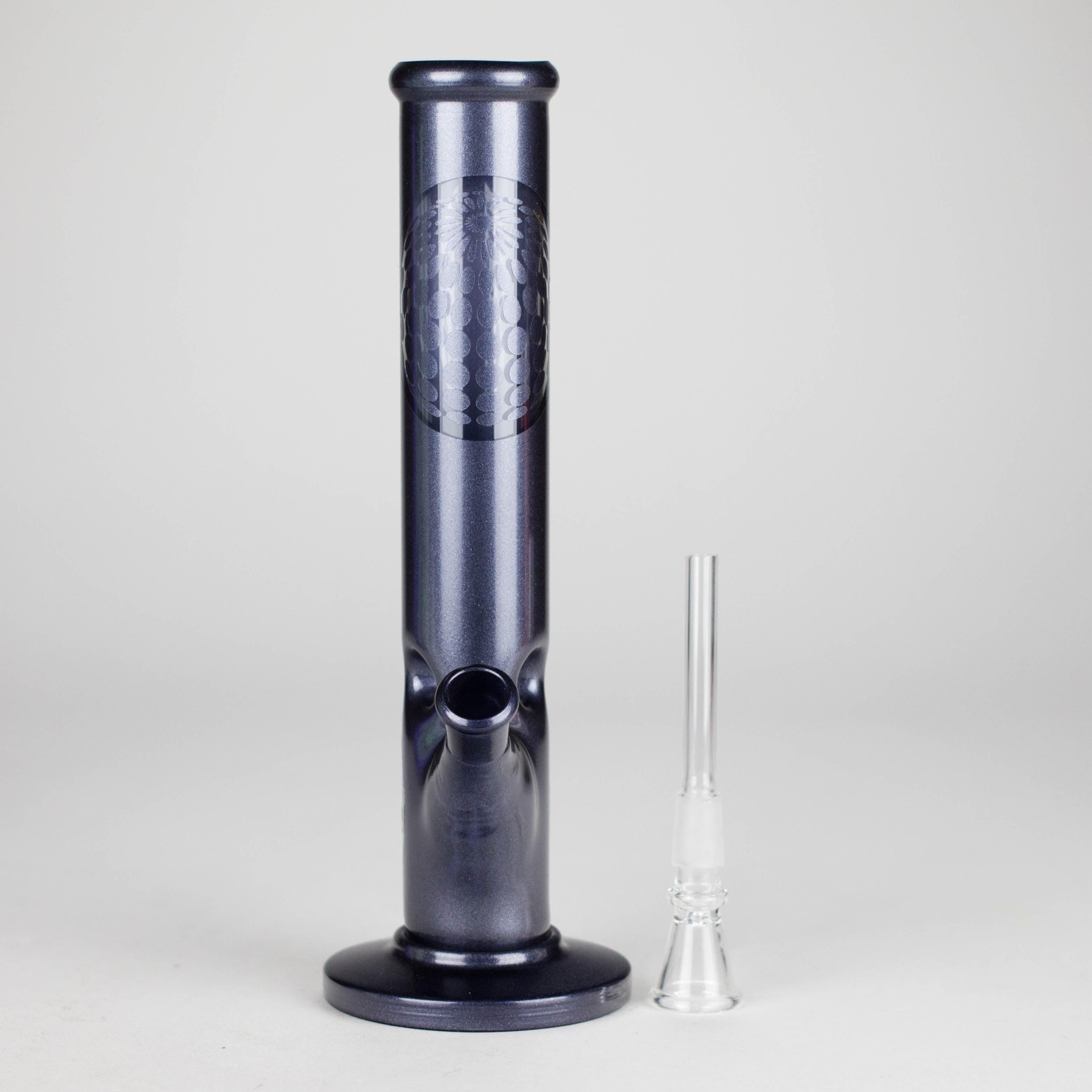 10" Straight Tube Water Pipe with Ball Pattern | Durable Glass – Assorted Colors