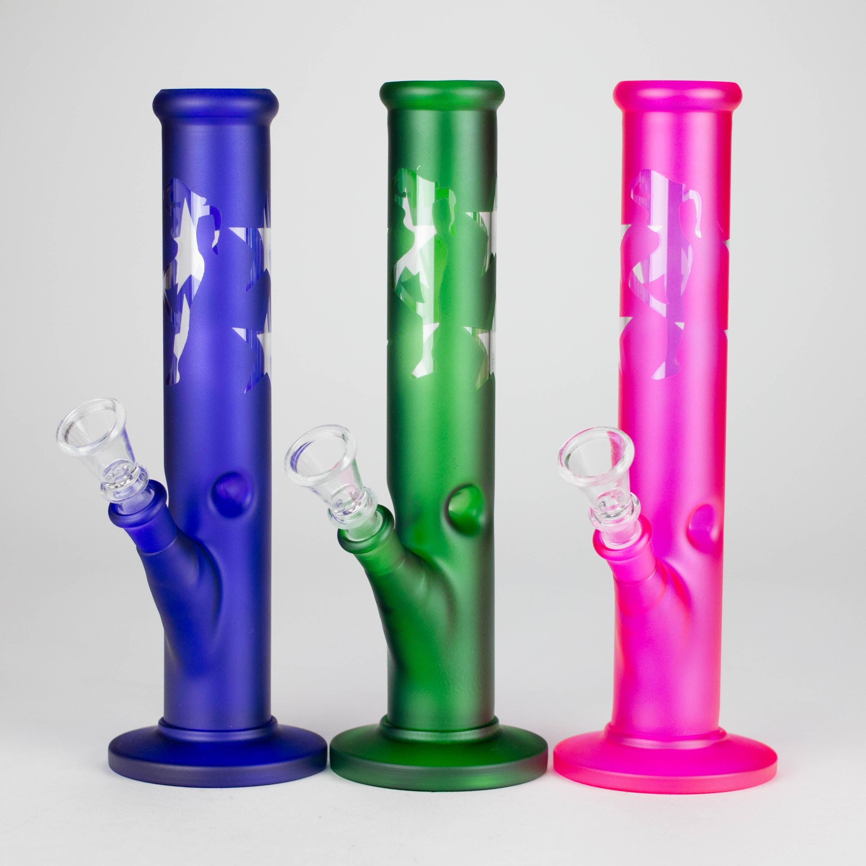 10" Straight Tube Water Pipe with Star Pattern | Durable Glass – Assorted Colors Main image