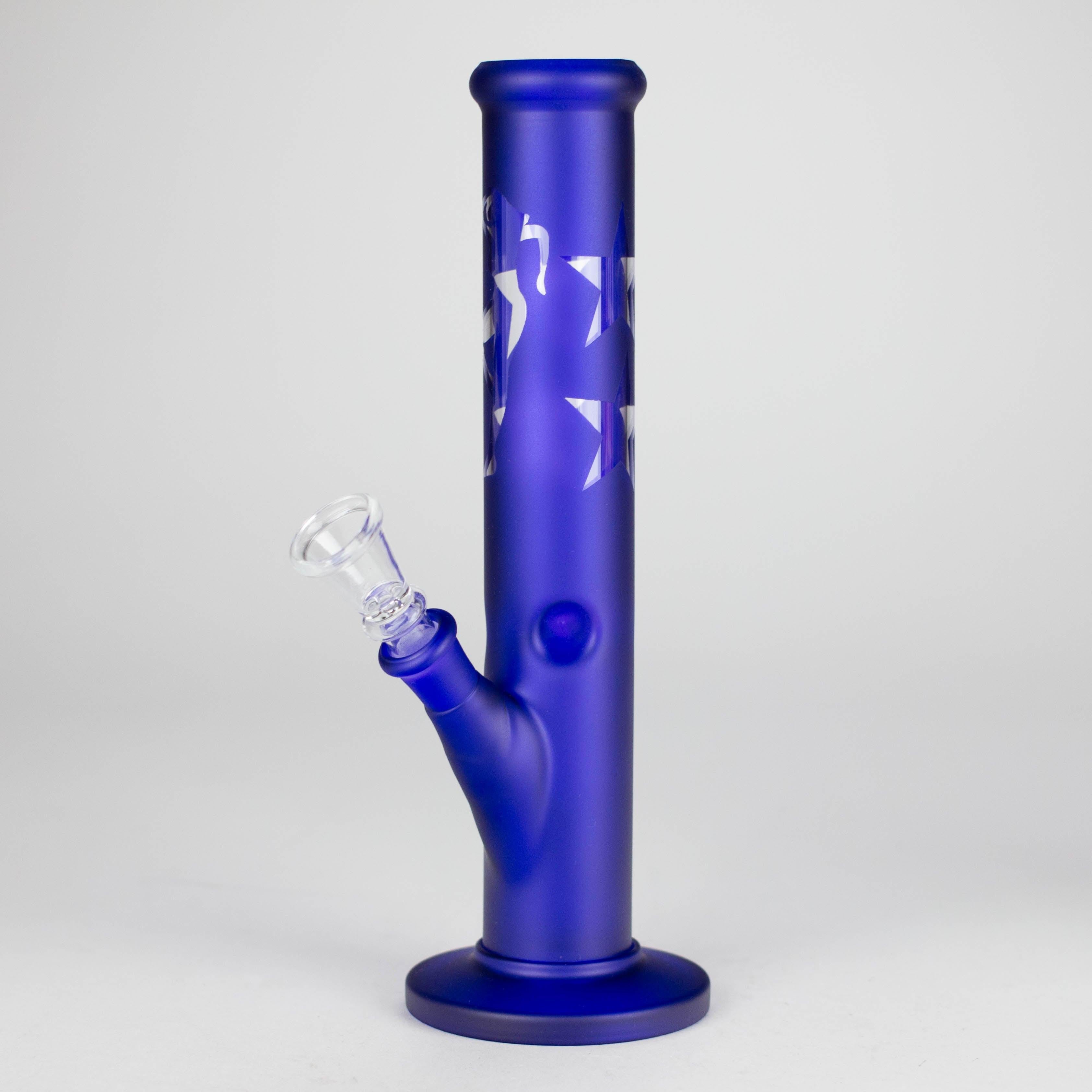 10" Straight Tube Water Pipe with Star Pattern | Durable Glass – Assorted Colors Secondary image