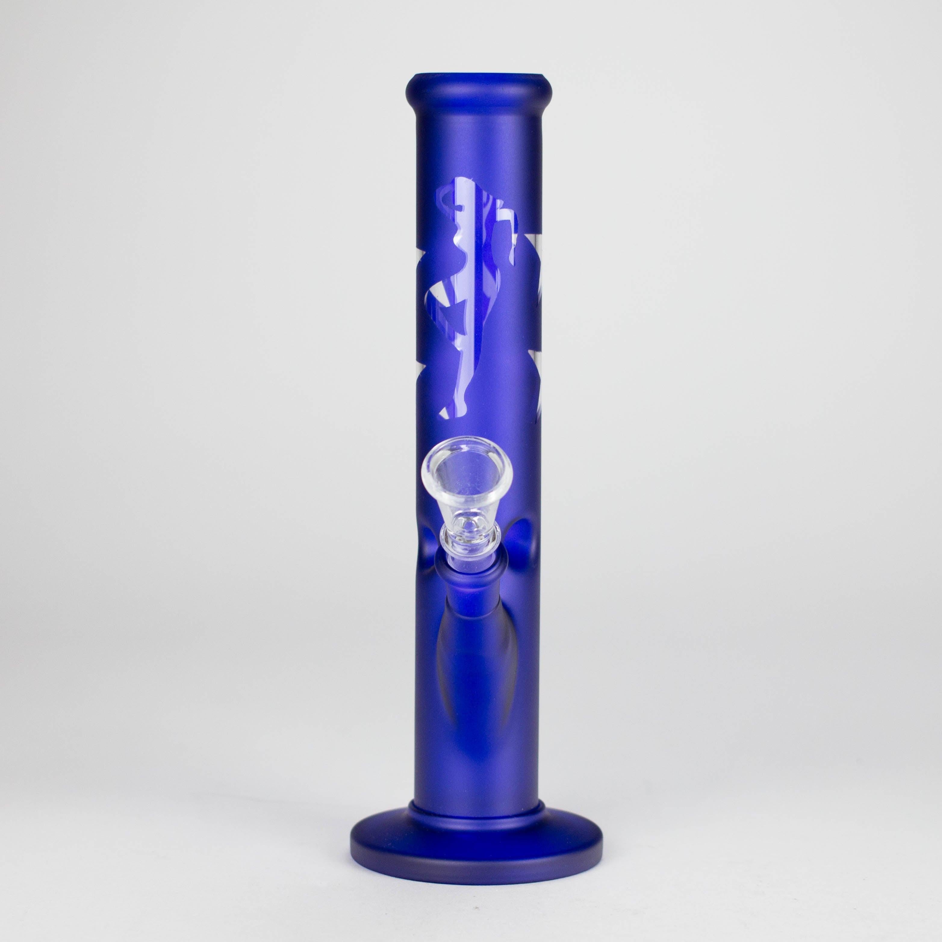 10" Straight Tube Water Pipe with Star Pattern | Durable Glass – Assorted Colors