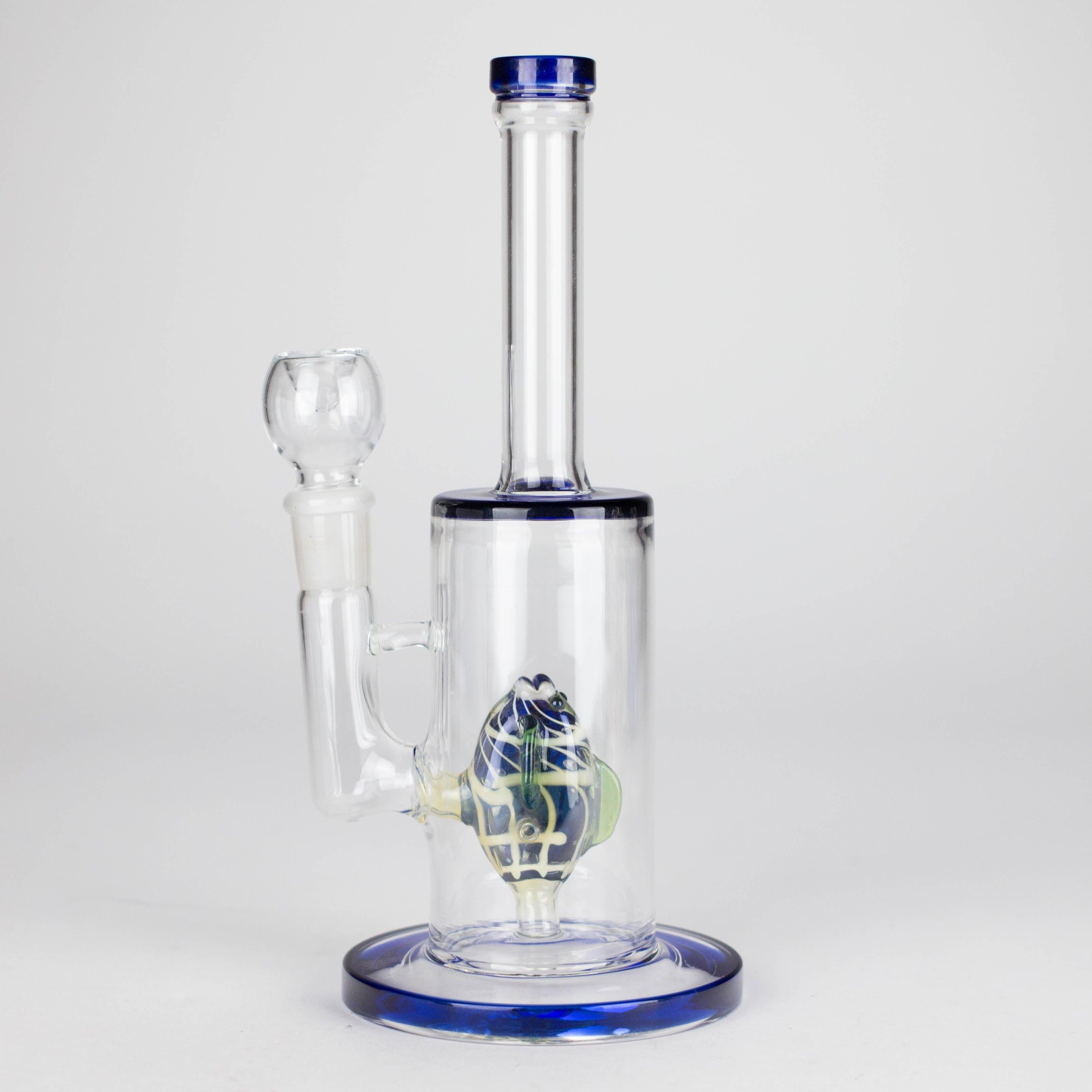10" Glass Water Pipe with Fish Water Diffuser – Assorted Colors