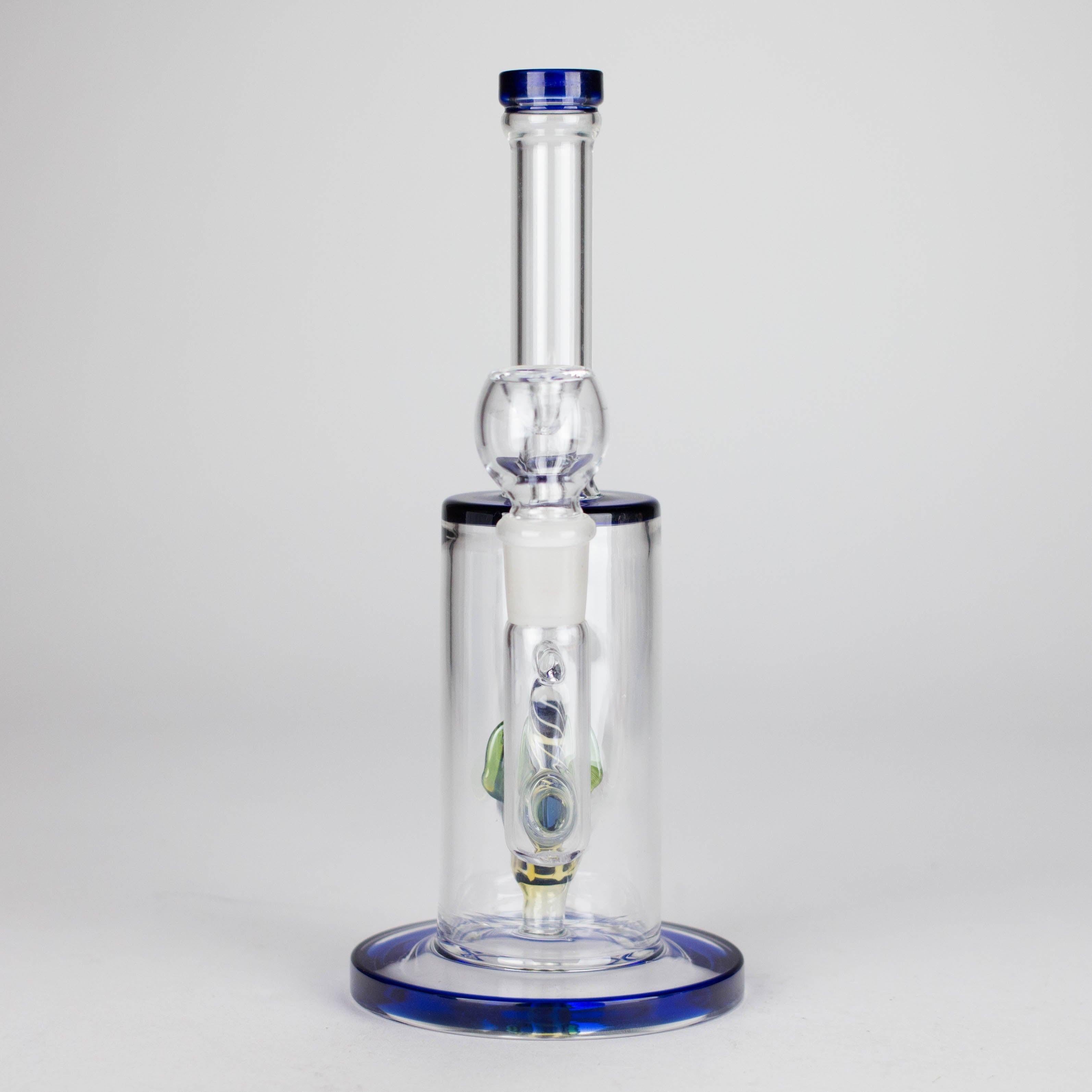 10" Glass Water Pipe with Fish Water Diffuser – Assorted Colors