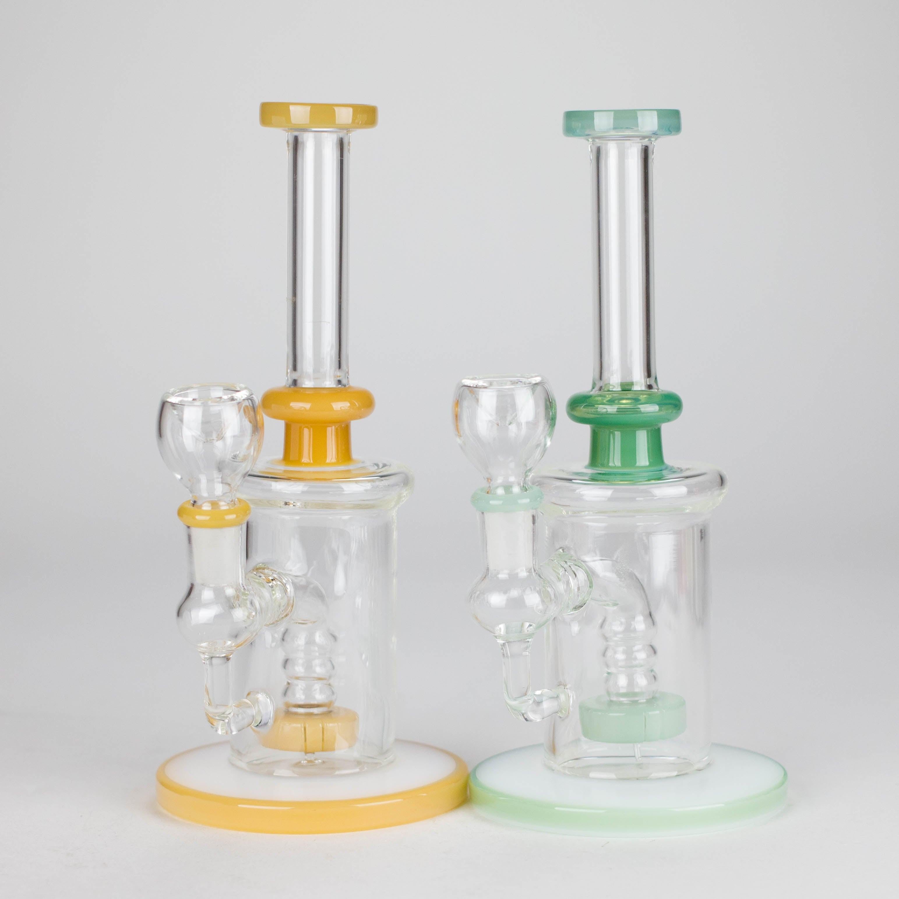8" Glass Water Pipe with Showerhead Diffuser – Assorted Colors Main image