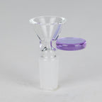 Glass bowl with  color round handle for 14 mm Pack of 3