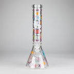 14" 7mm Glass Beaker Bong with Kitty Design and Ice Catcher